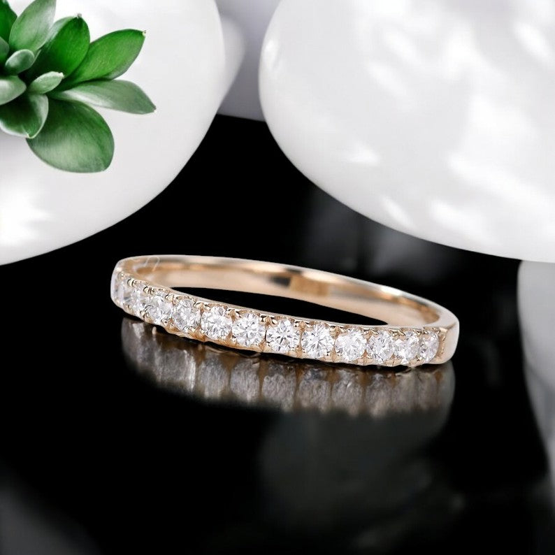 0.200ct Moissanite Half Eternity Wedding Band