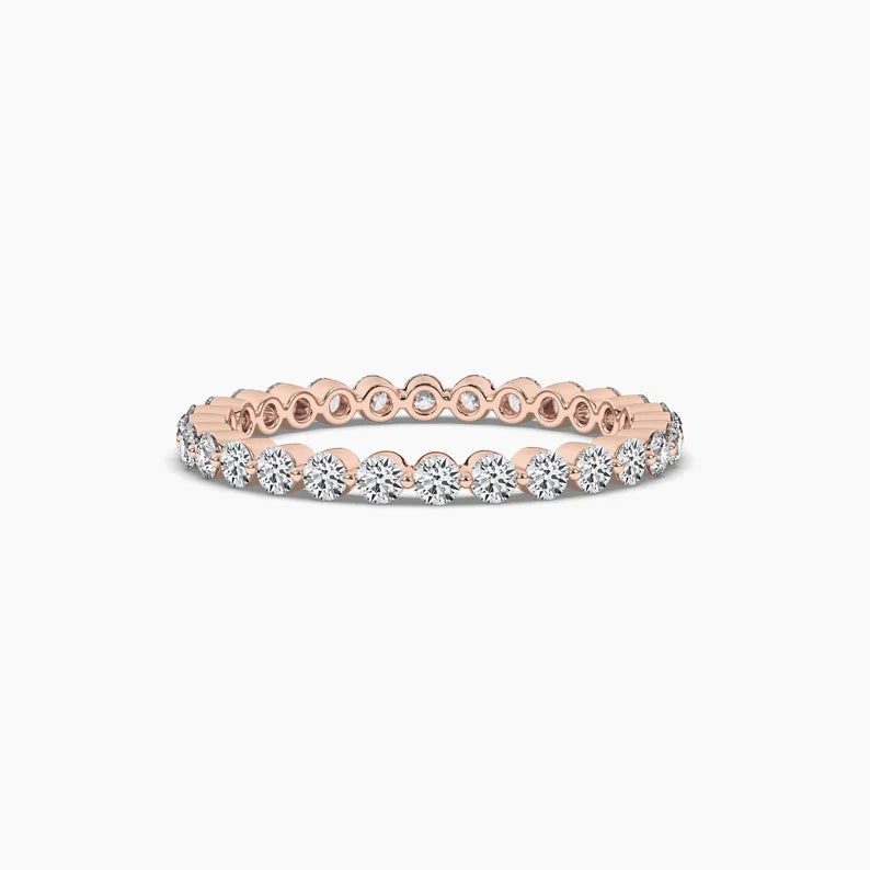 Floating Bubble Prong Set Moissanite Stackable Eternity Ring