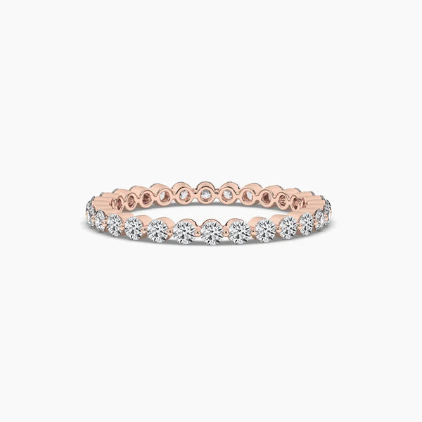 Floating Bubble Prong Set Moissanite Stackable Eternity Ring