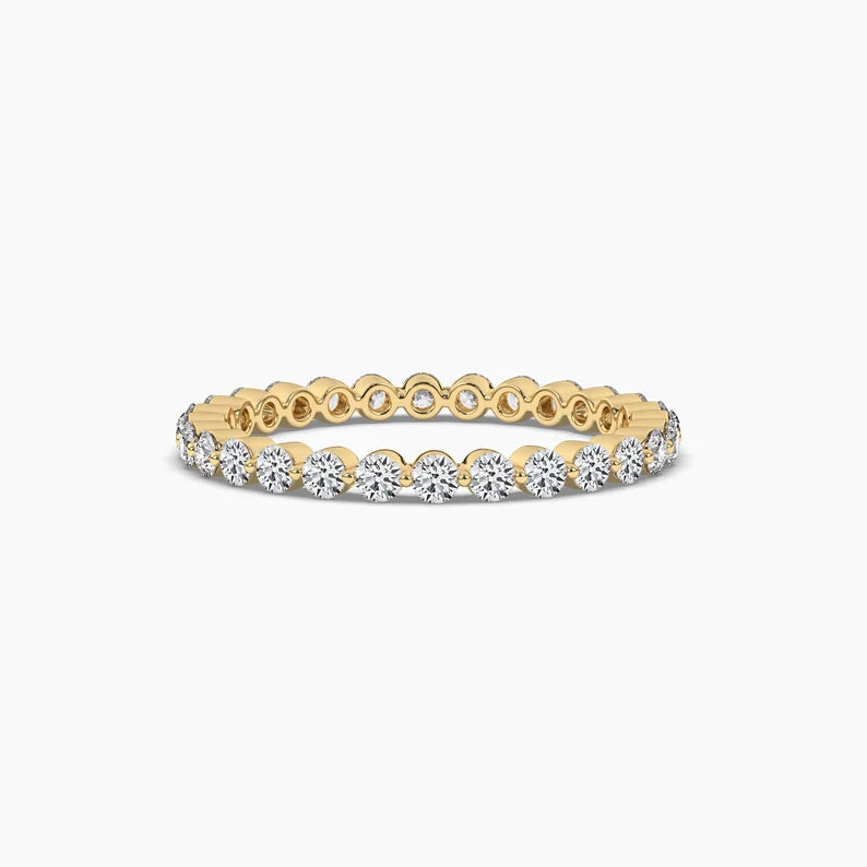 Floating Bubble Prong Set Moissanite Stackable Eternity Ring