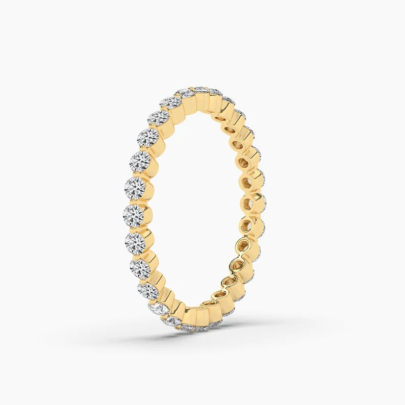 Floating Bubble Prong Set Moissanite Stackable Eternity Ring