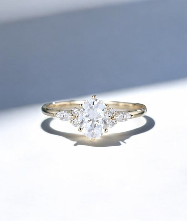 1.510ctw Oval Cut Moissanite Engagement Ring