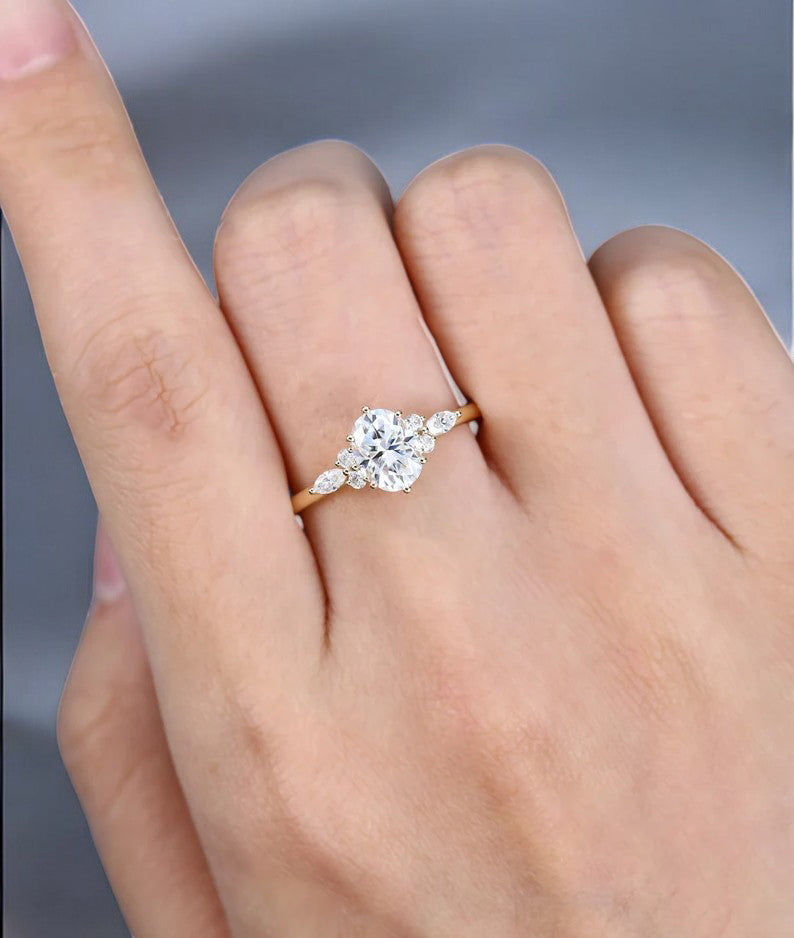 1.510ctw Oval Cut Moissanite Engagement Ring