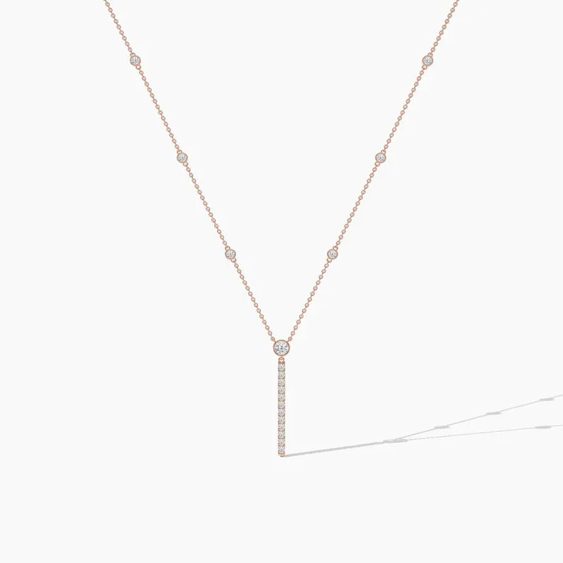 Round Cut The Yard Moissanite Diamond Necklace