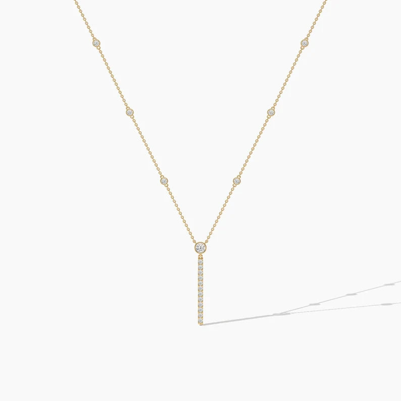 Round Cut The Yard Moissanite Diamond Necklace