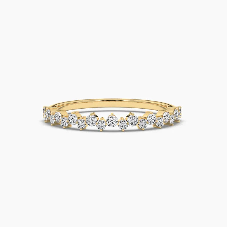 Cluster Zig-Zag Moissanite Diamond Women's Wedding Band