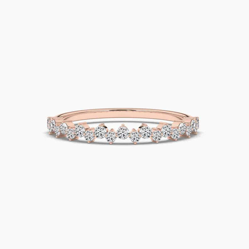 Cluster Zig-Zag Moissanite Diamond Women's Wedding Band