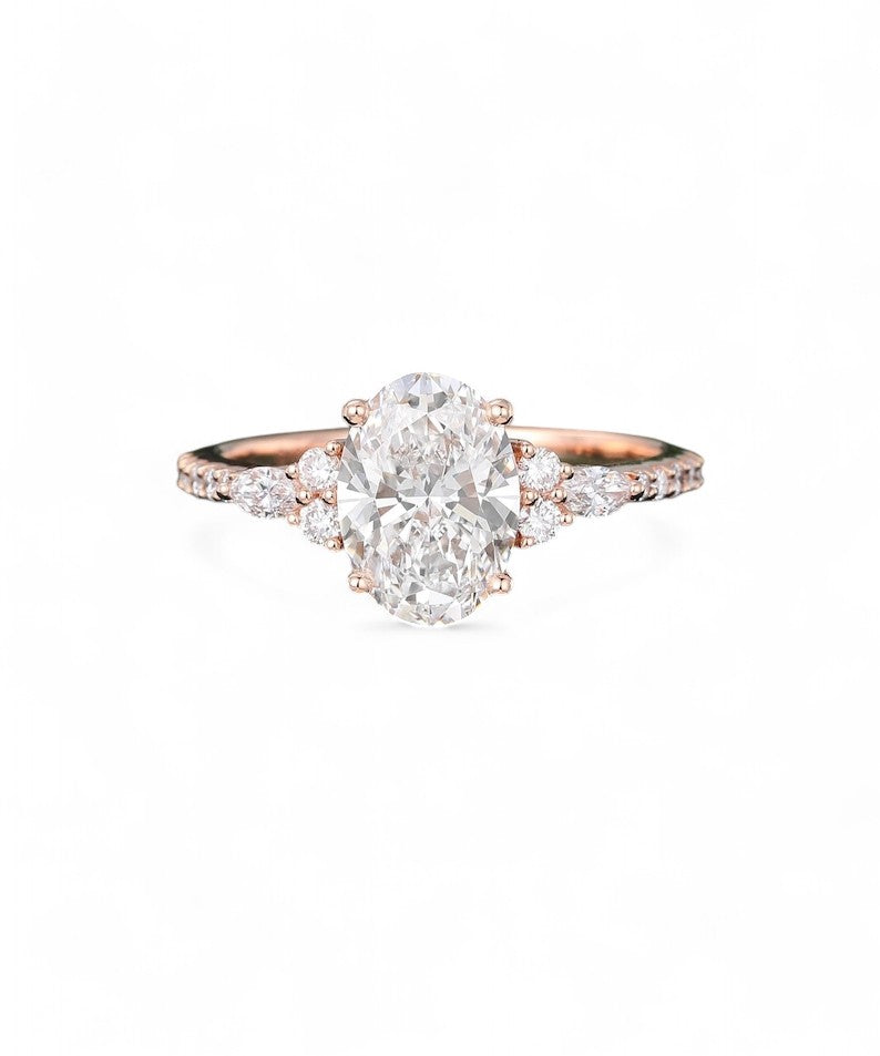 2.250ct Oval cut Moissanite engagement ring