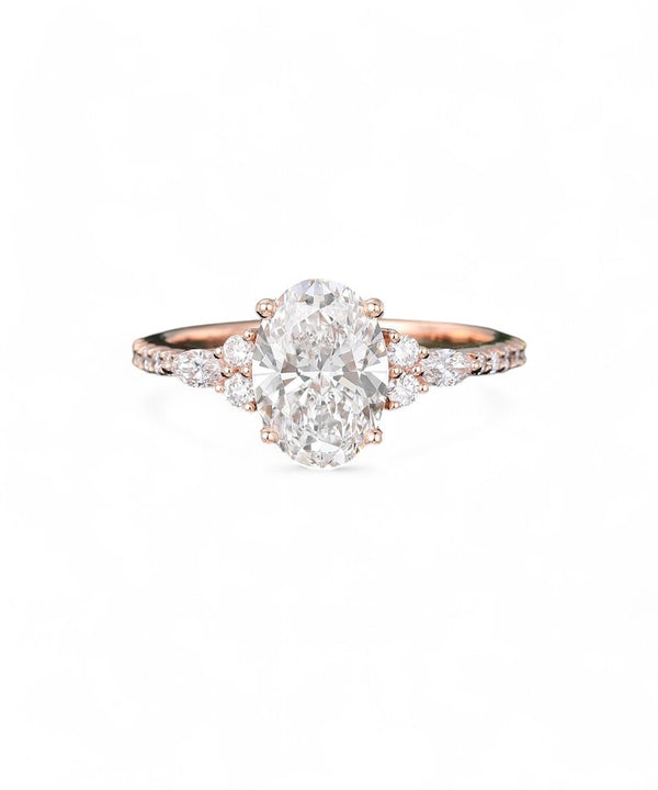 2.250ct Oval cut Moissanite engagement ring