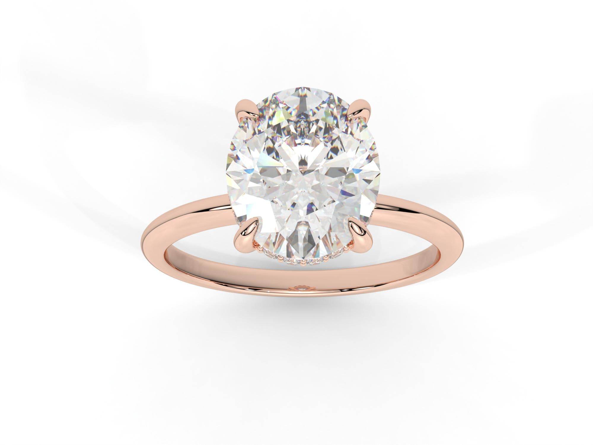 3.00ct Oval cut moissanite engagement ring