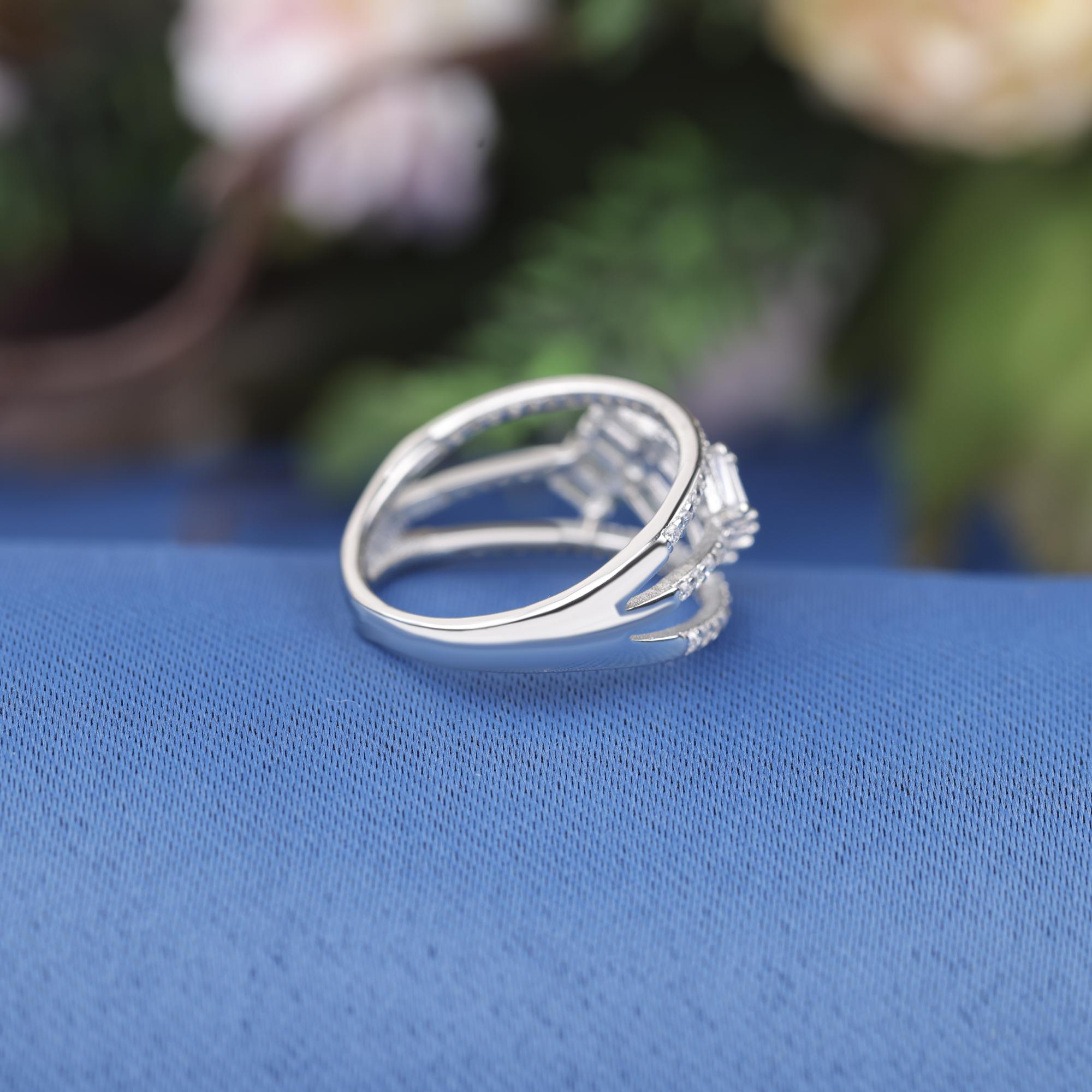 Half-Eternity Moissanite Baguette Wedding Ring