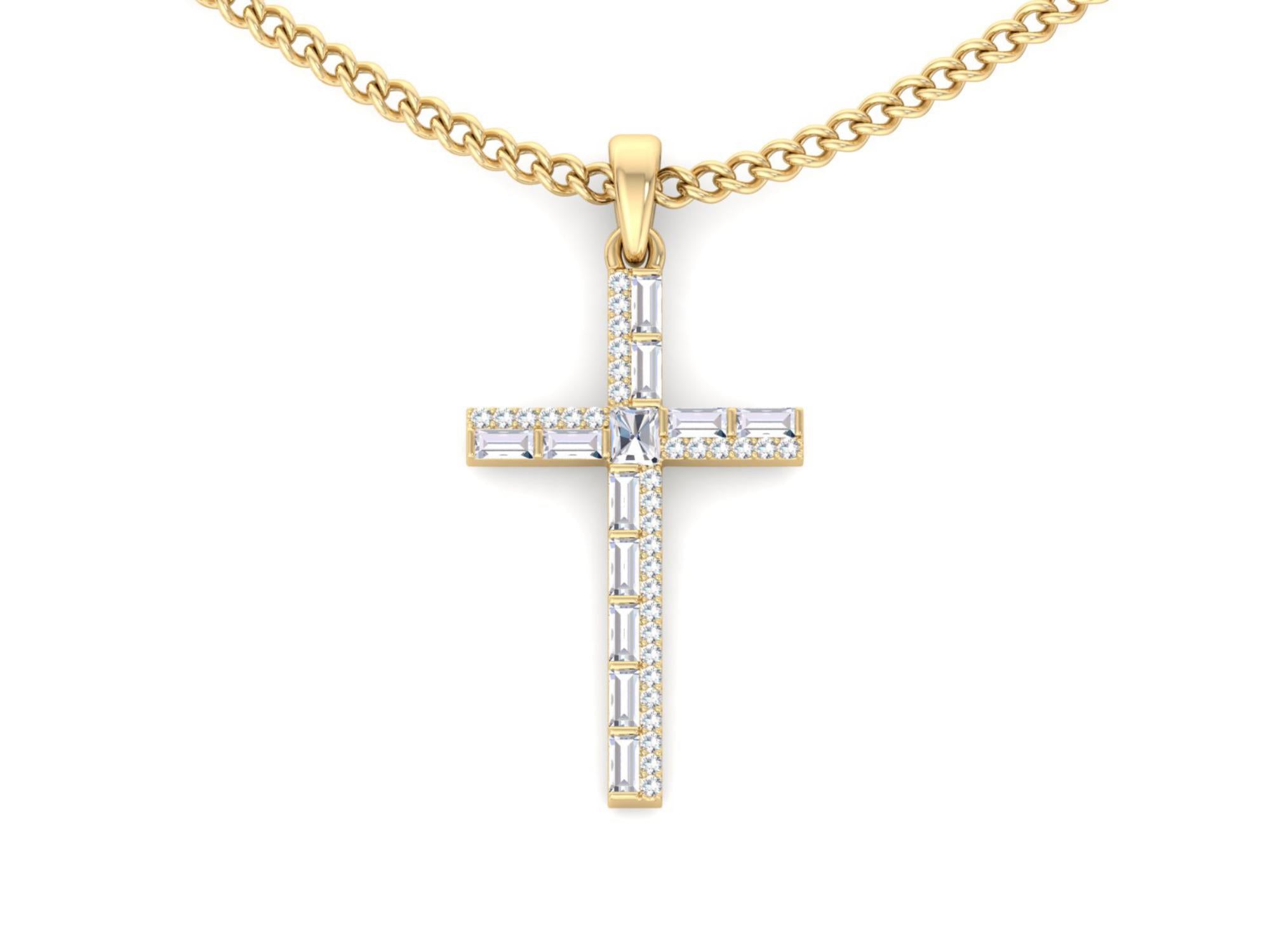 Mini Diamond Cross Necklace  PN 1