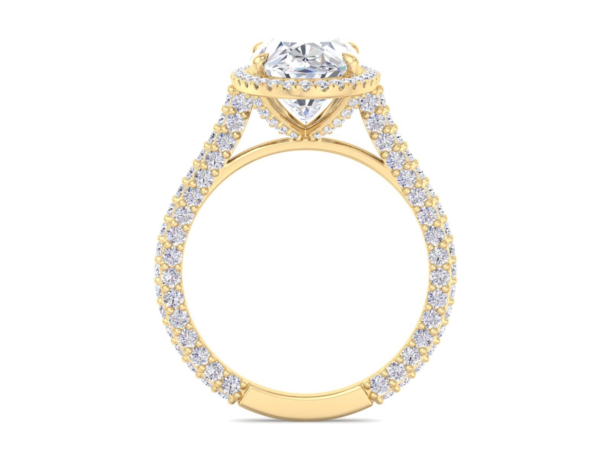 6.15 CT Halo Oval Moissanite Engagement Ring