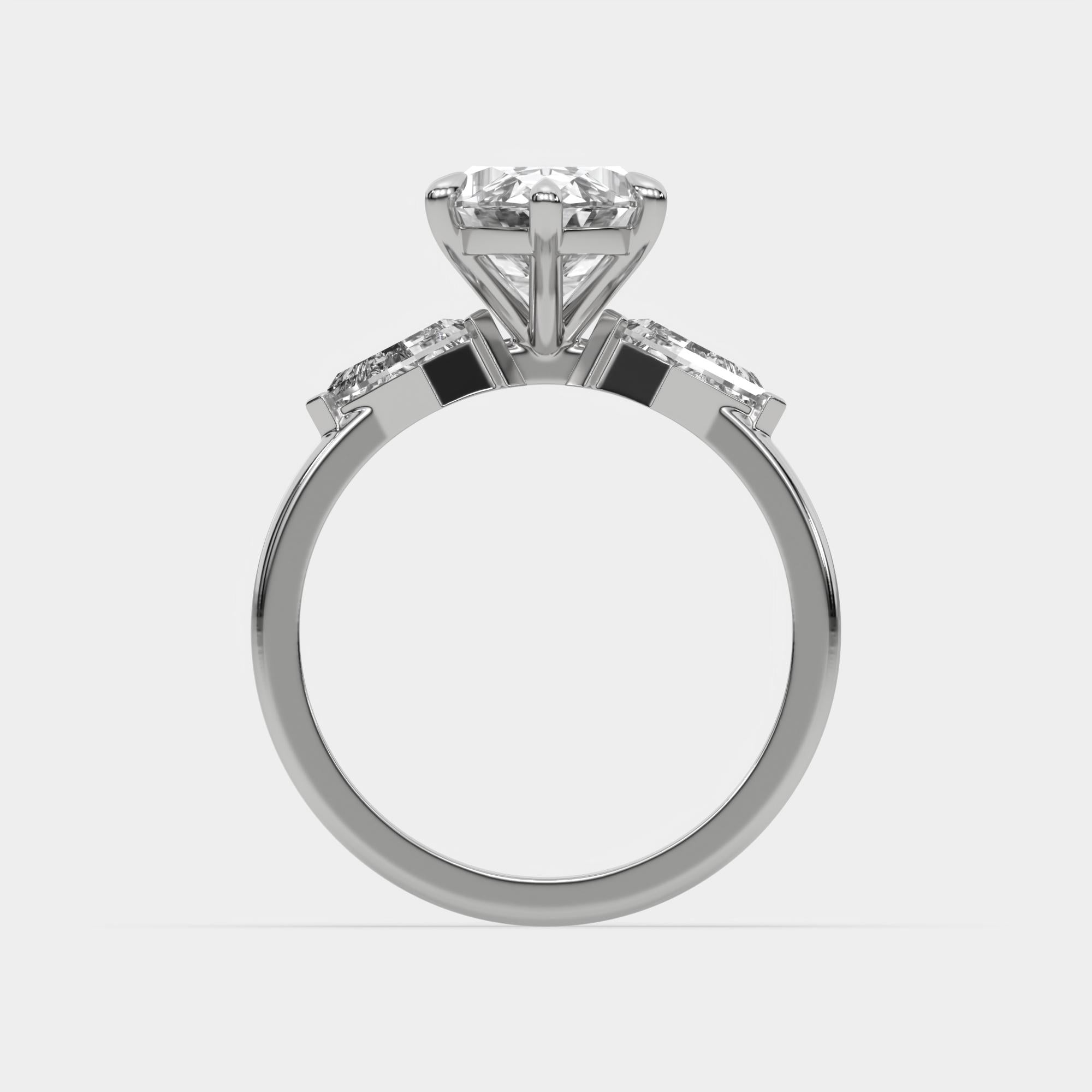 Marquise cut Moissanite engagement ring set