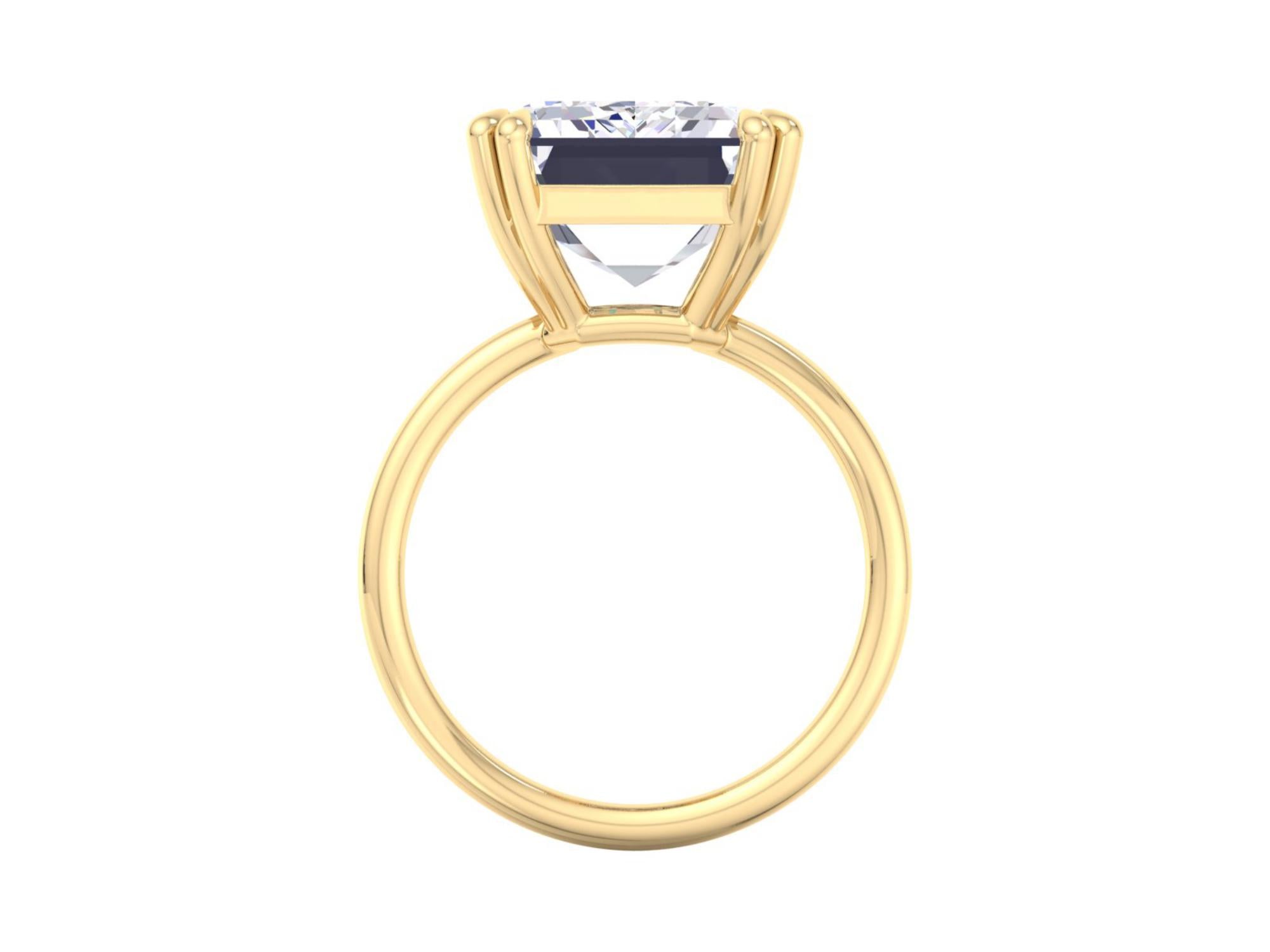 11.50ct Emerald Cut Moissanite Engagement Ring
