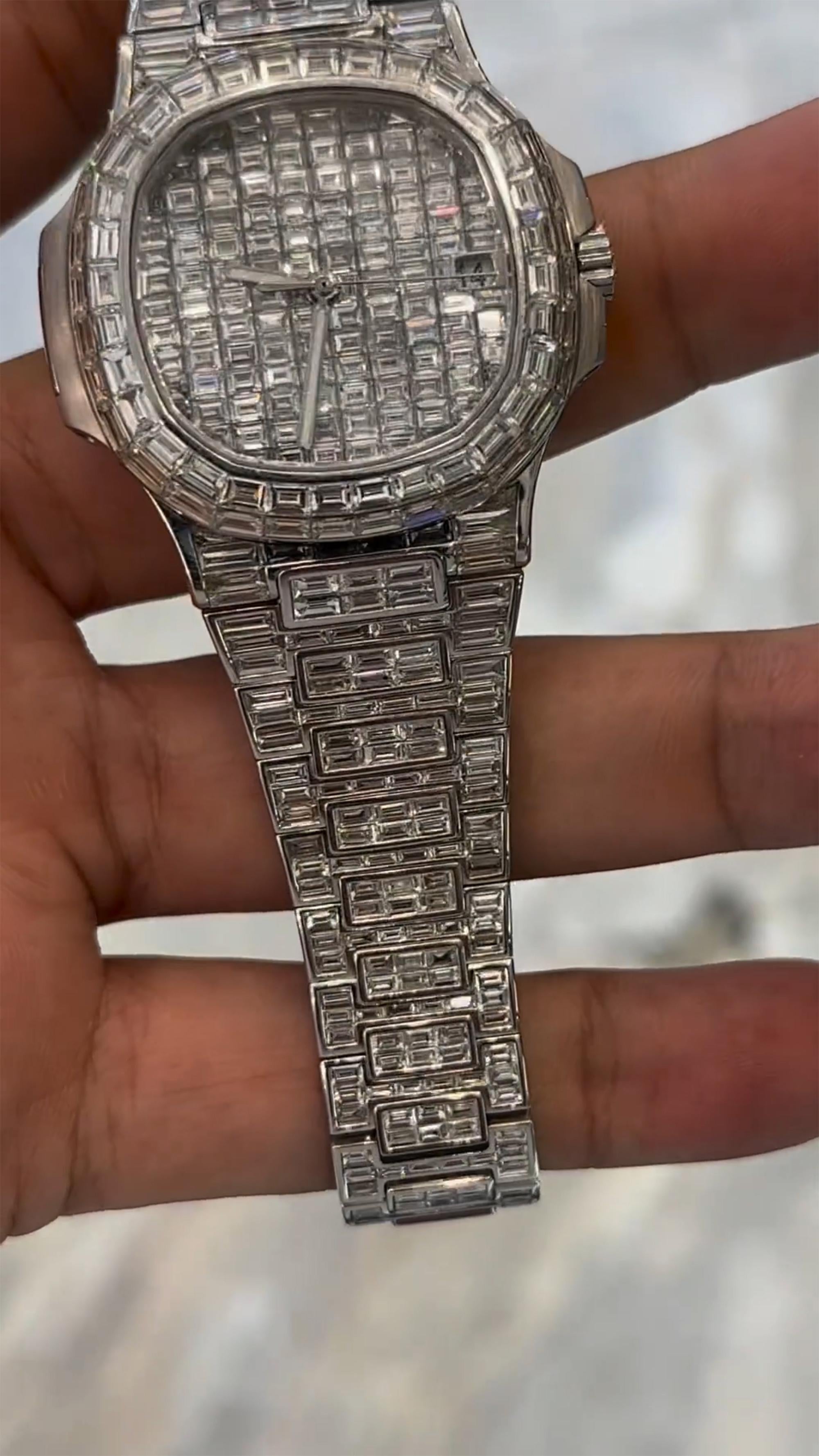 Patek Philippe Moissanite Diamond Watch  W 61