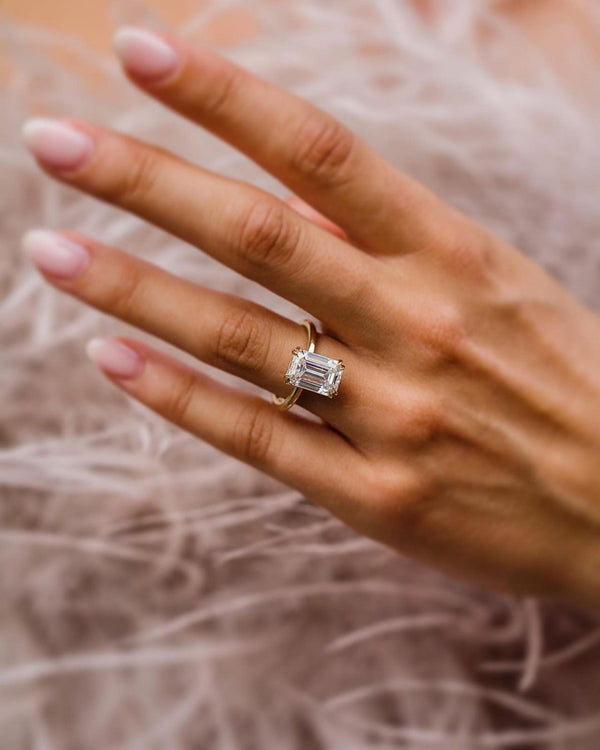 4.6tw Emerald Cut Moissanite Engagement Ring