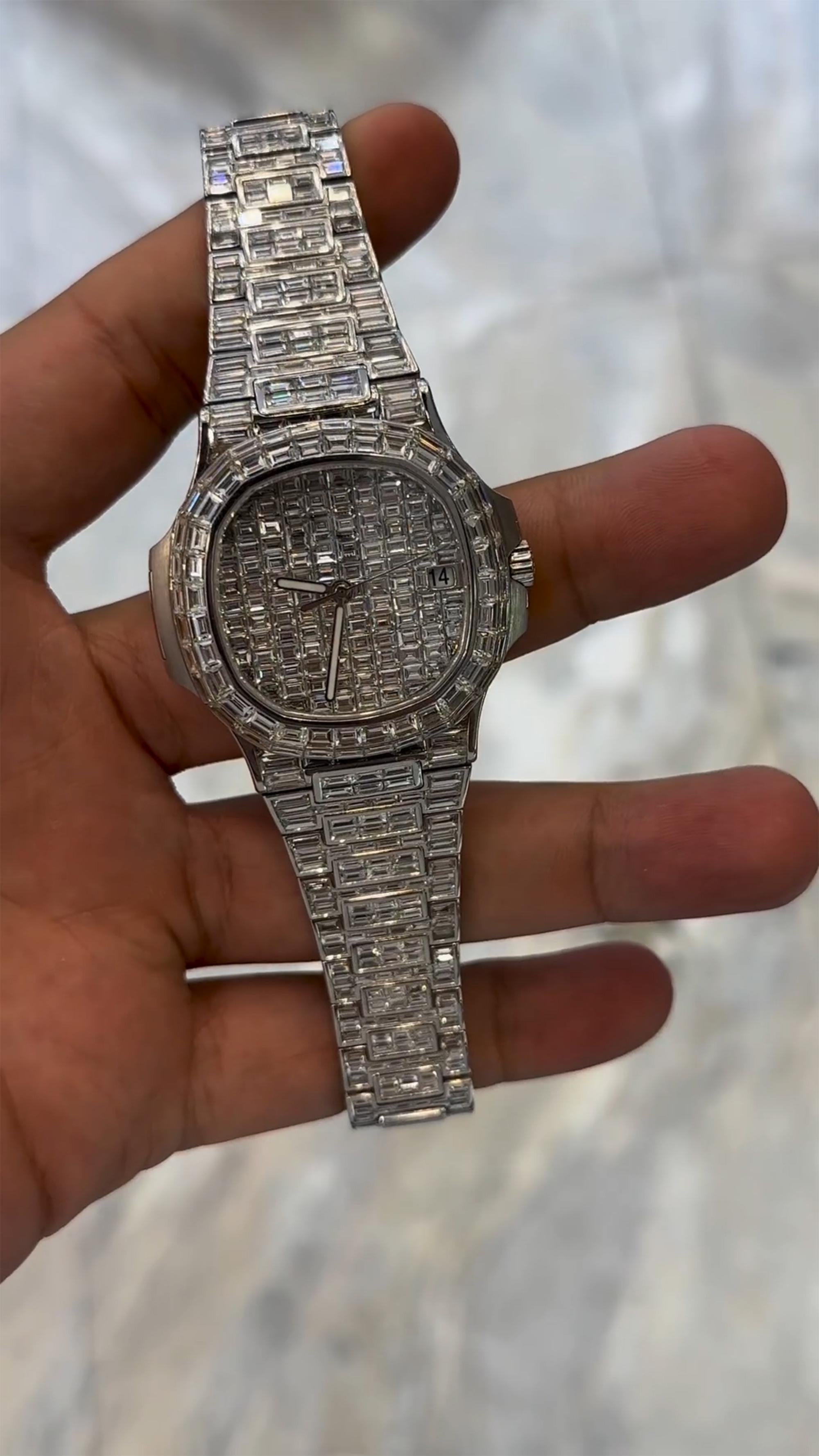 Patek Philippe Moissanite Diamond Watch  W 61