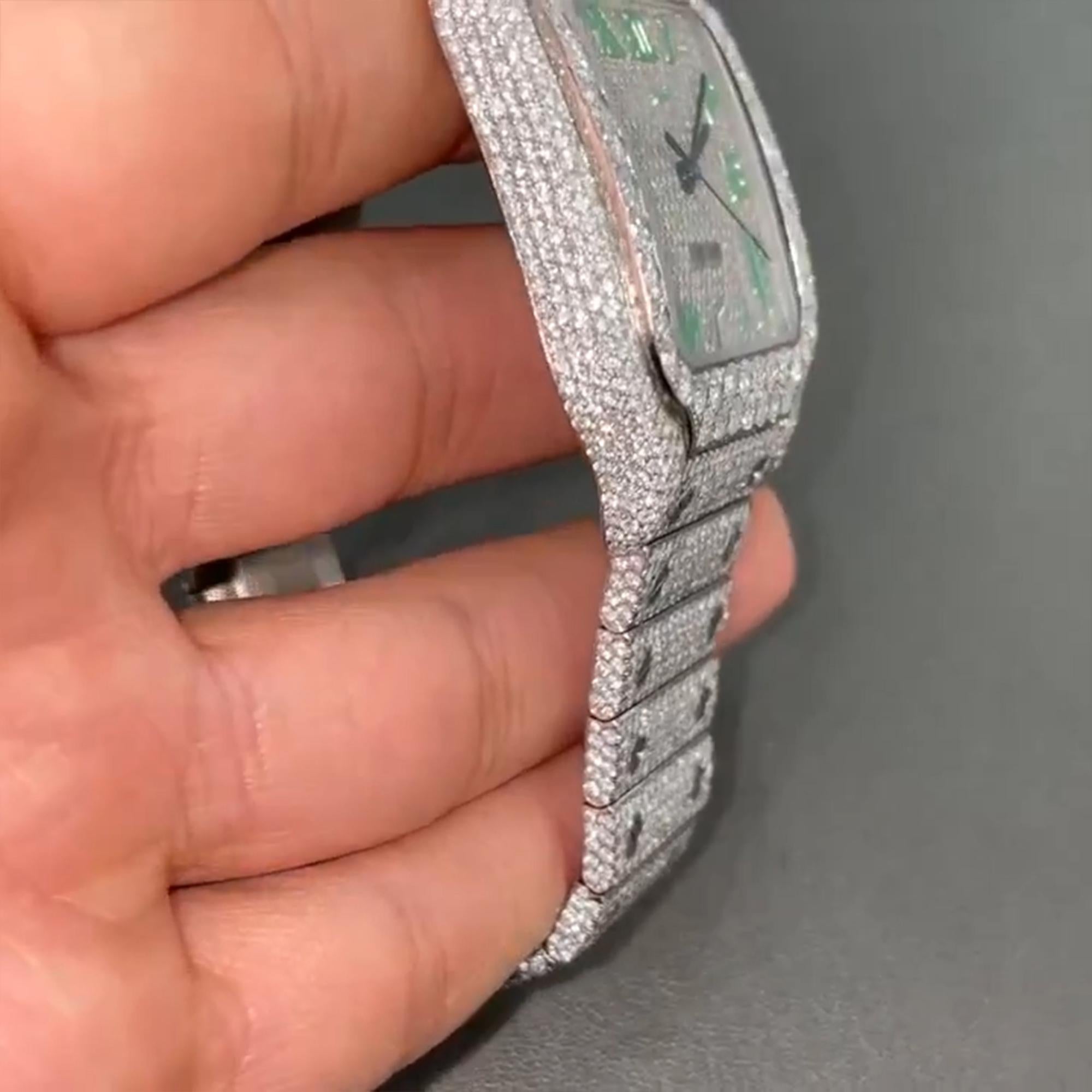 Cartier Santos Moissanite Diamond Watch w 26