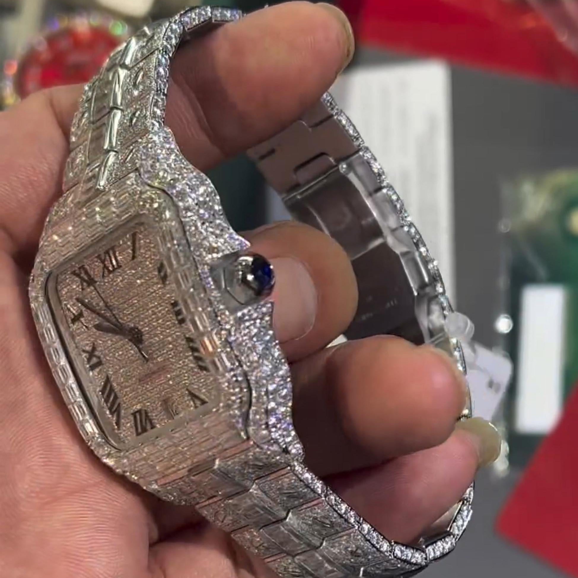 Cartier Moissanite Diamond Watch w 50