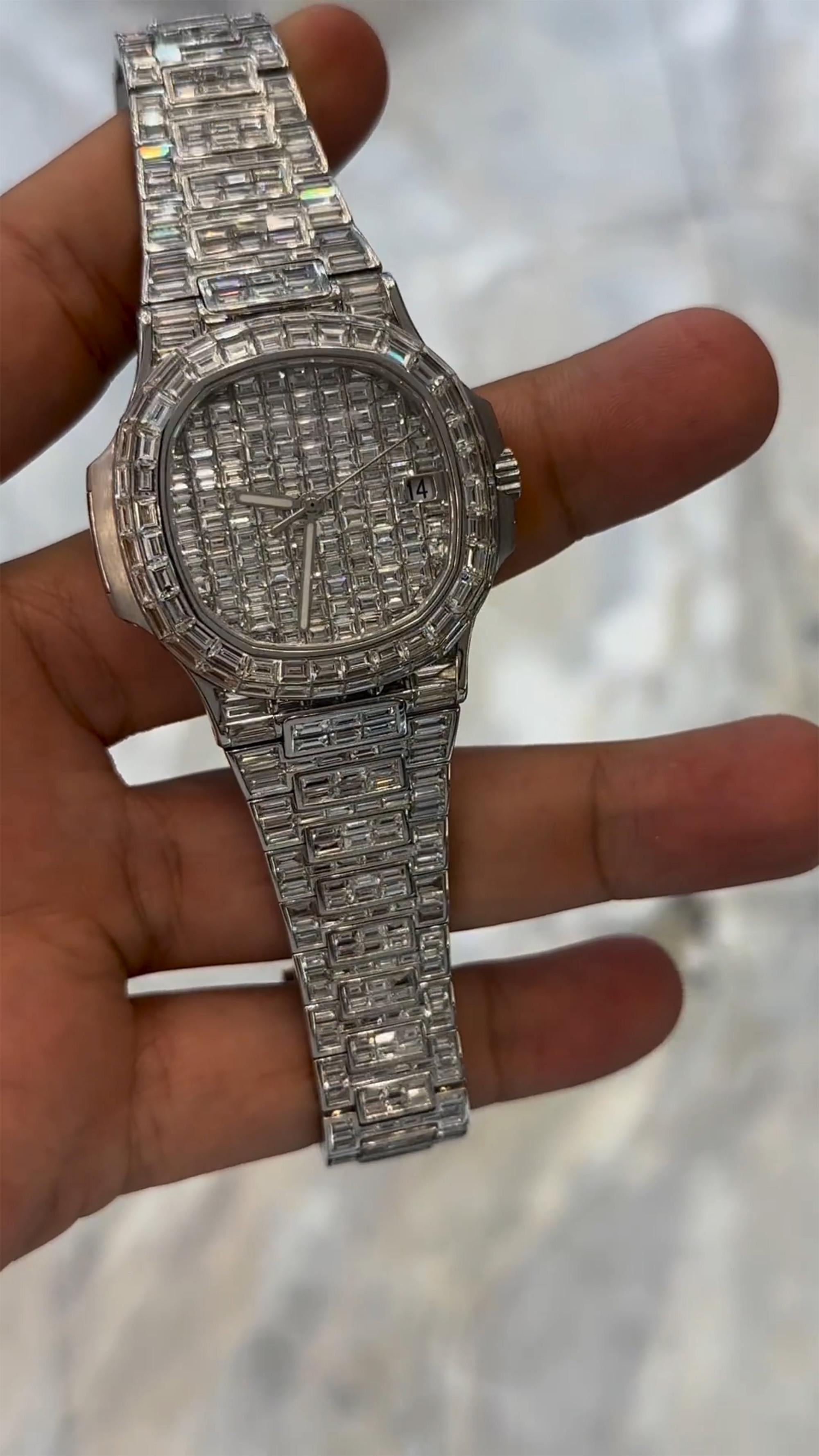 Patek Philippe Moissanite Diamond Watch  W 61