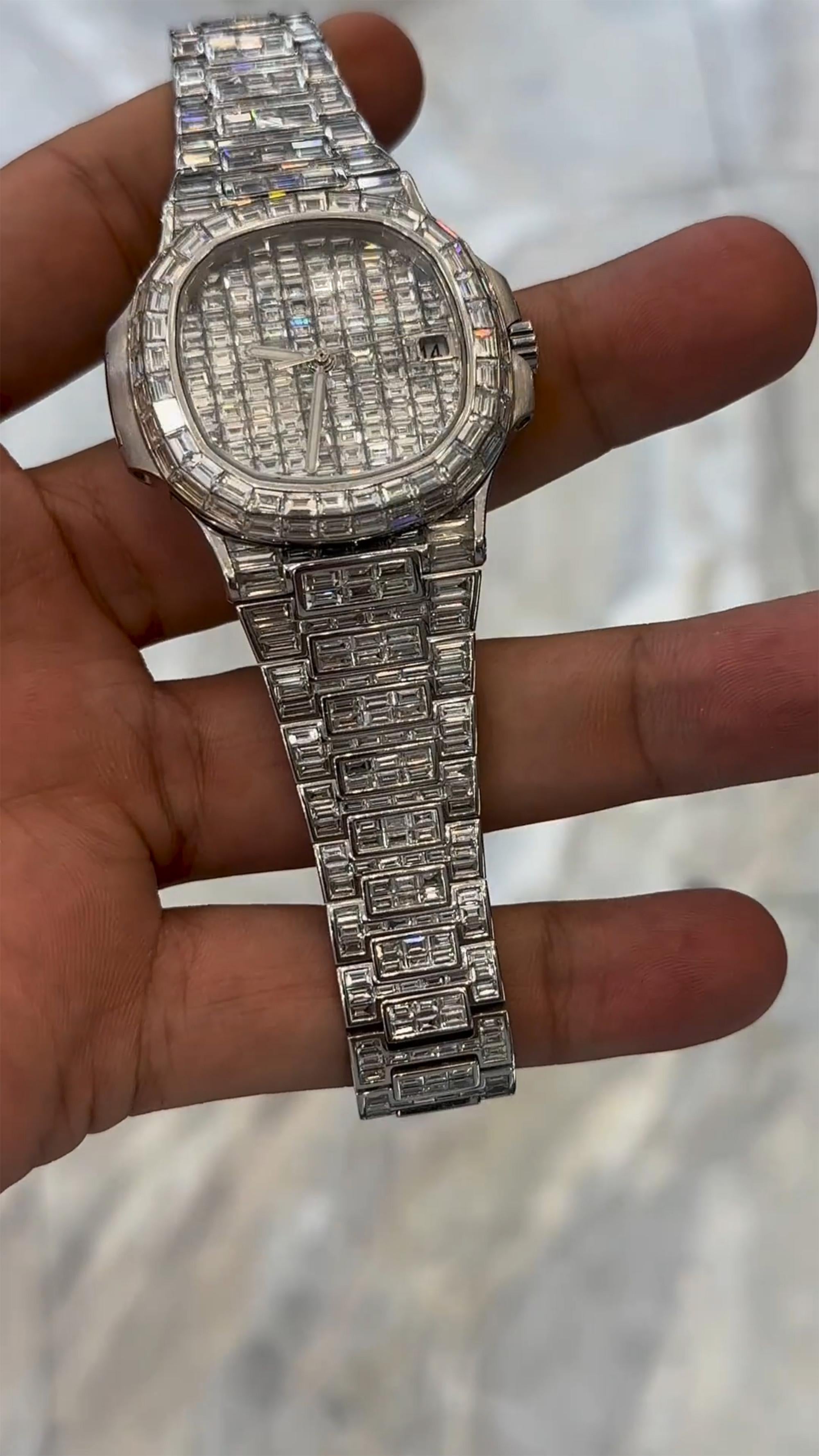 Patek Philippe Moissanite Diamond Watch  W 61