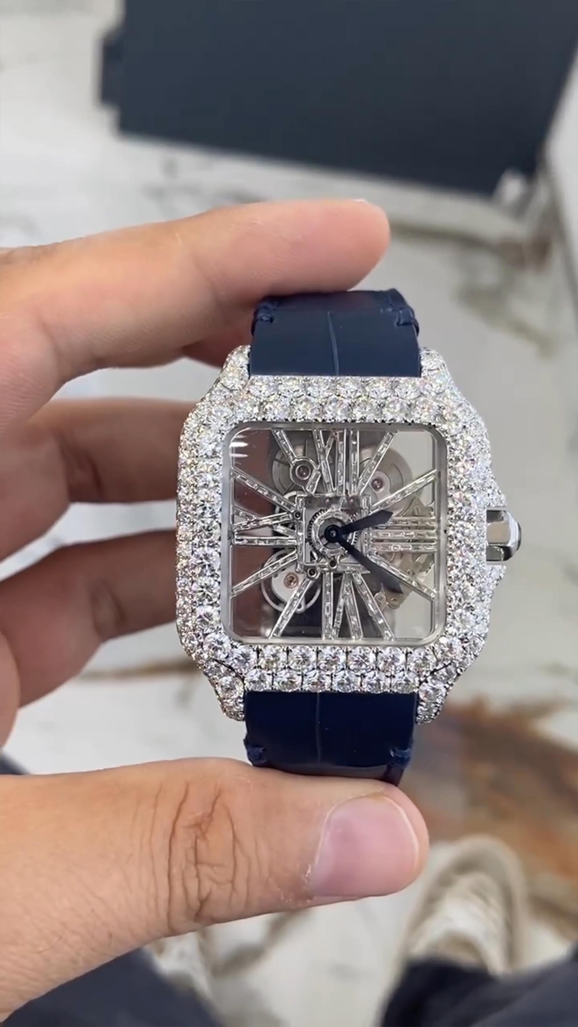 Cartier Moissanite Diamond Watch  W 54