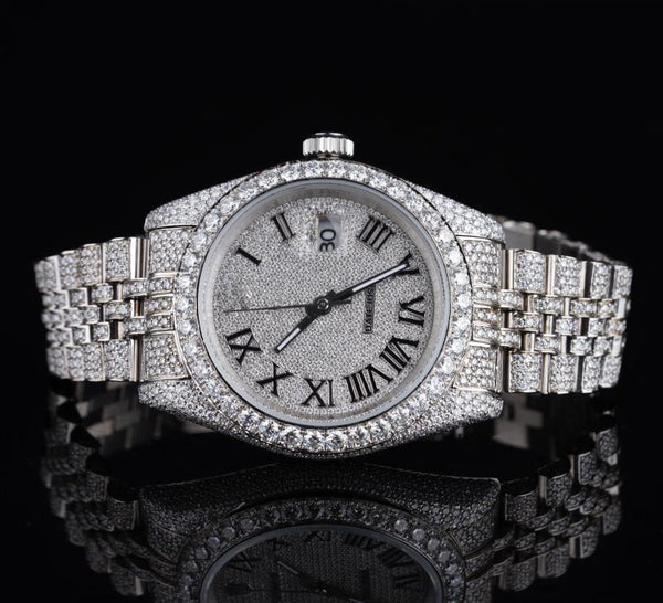 Iced Out VVS Moissanite Diamond Automatic Movement Luxury Handmade Men's Watch Fully Ice out Diamond Hip Hop Watch