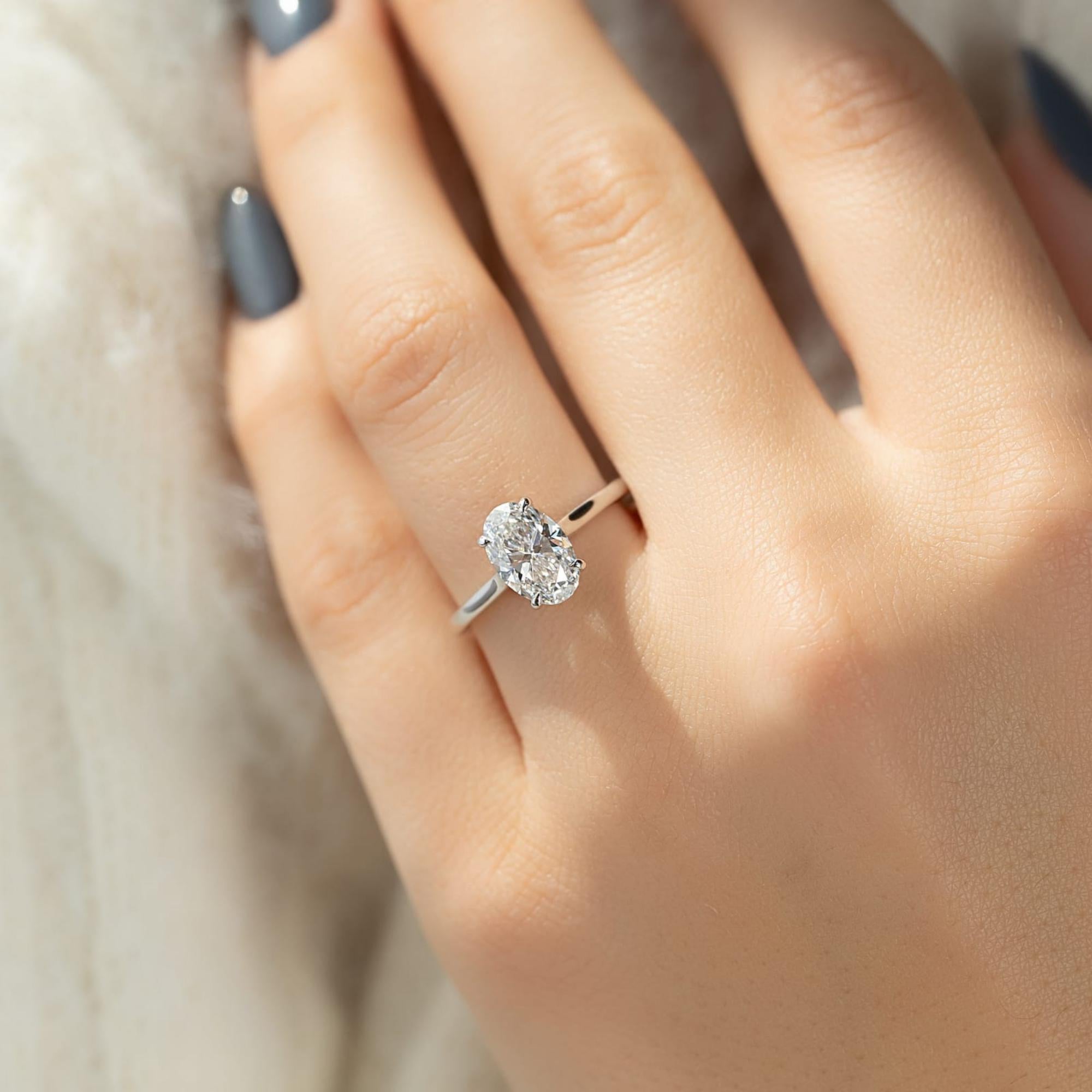 1.50ct oval cut moissanite engagement ring