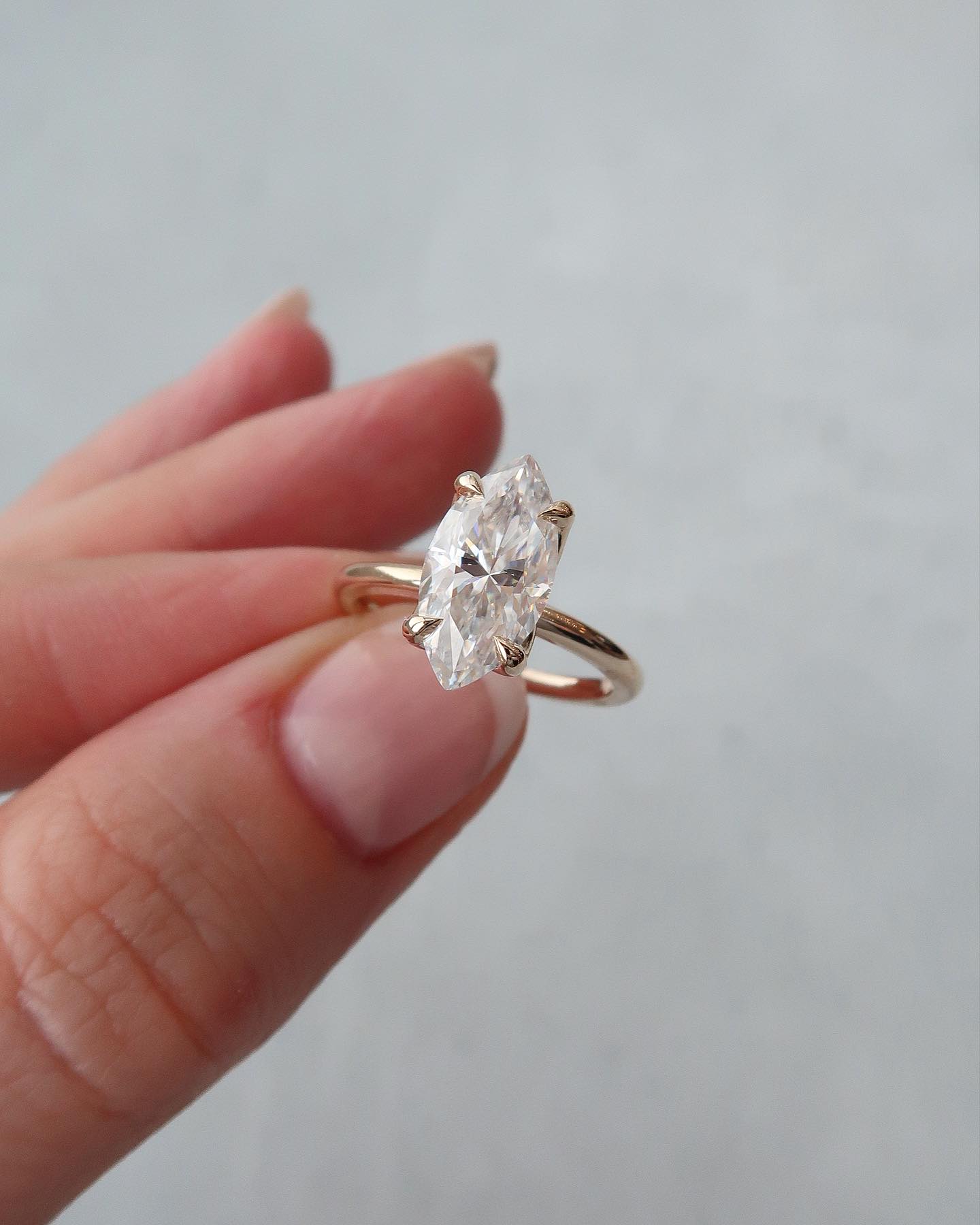 1.50Ct Marquise Cut Moissanite Engagement Ring