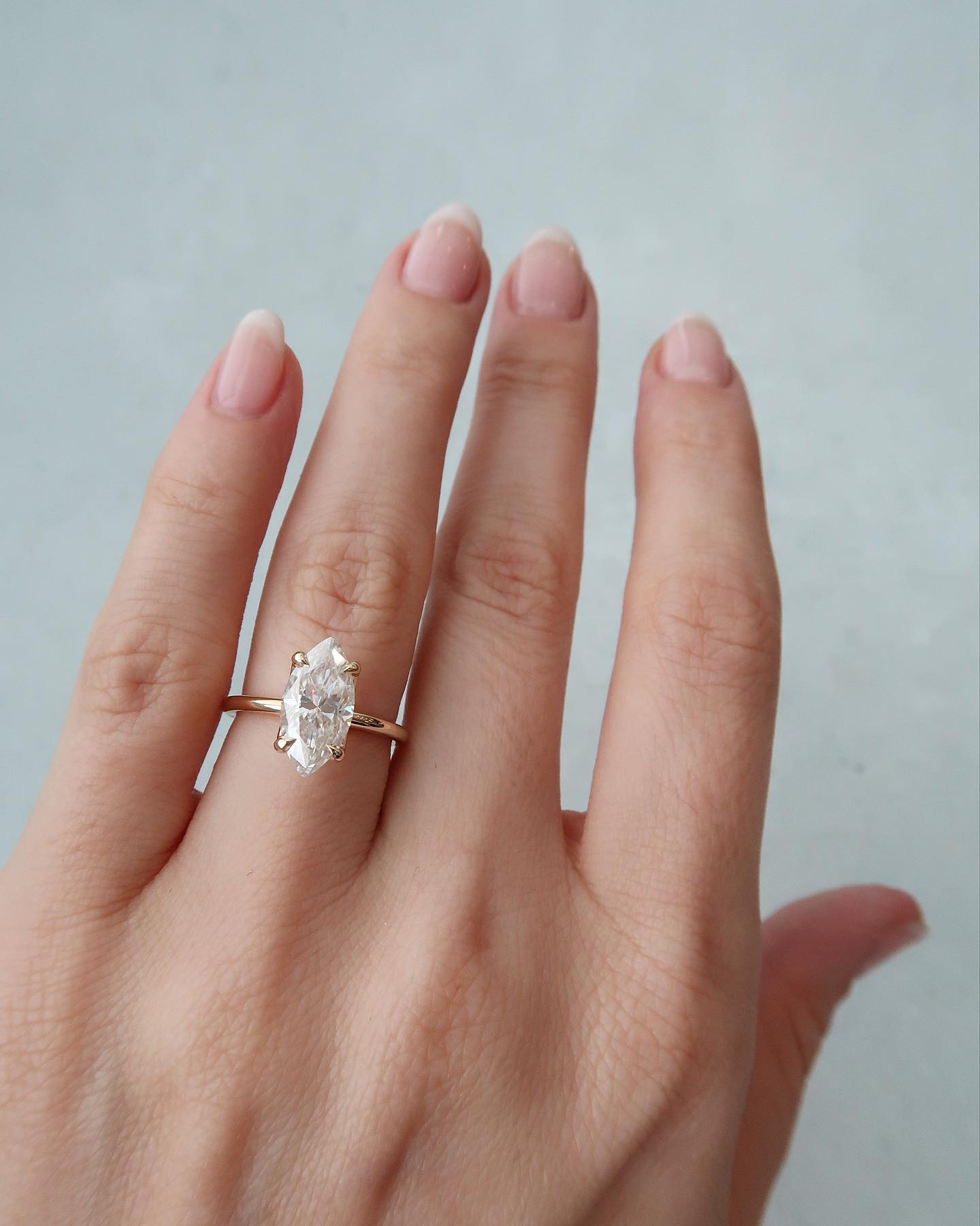 1.50Ct Marquise Cut Moissanite Engagement Ring