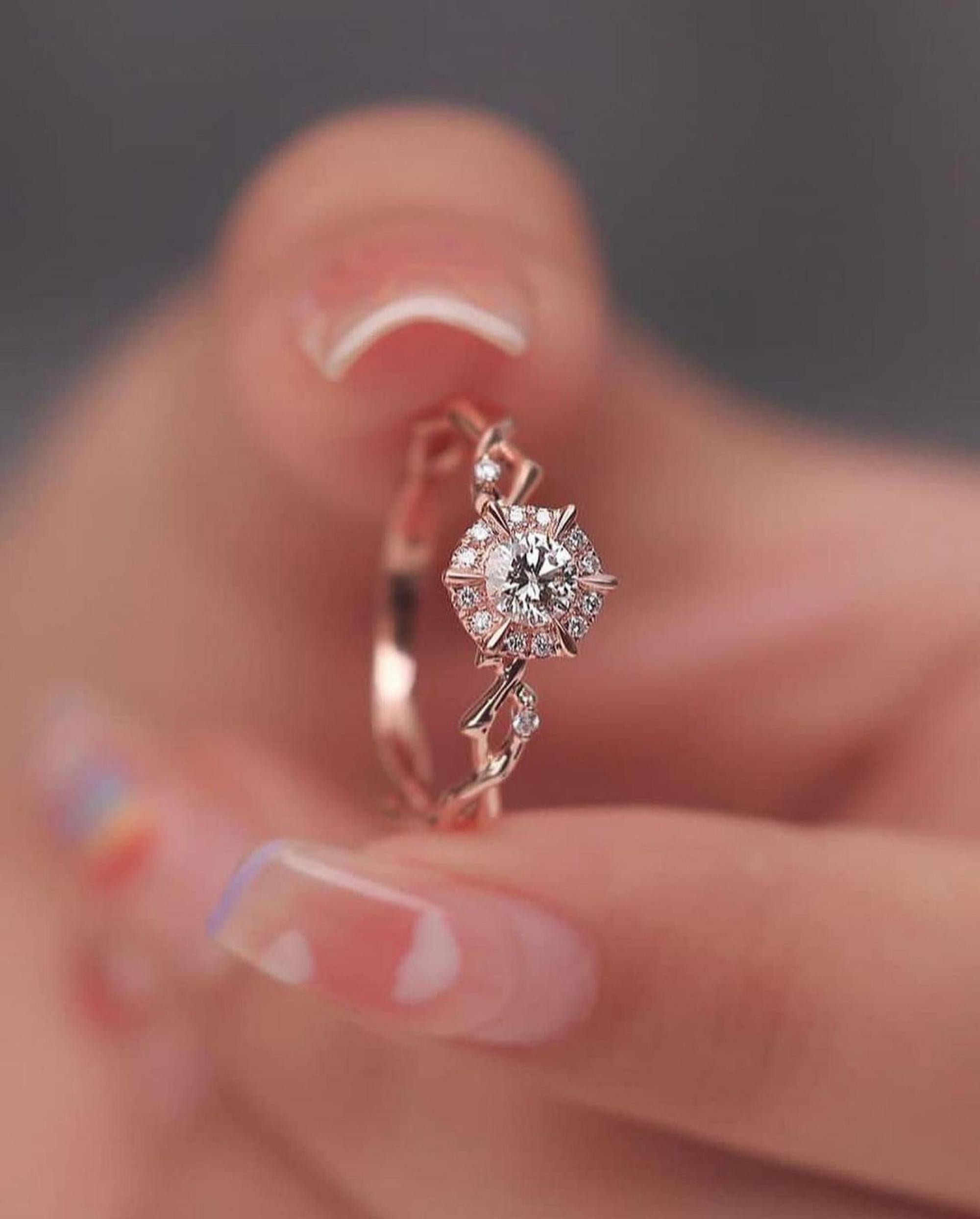 Moissanite Solitaire Engagement Ring
