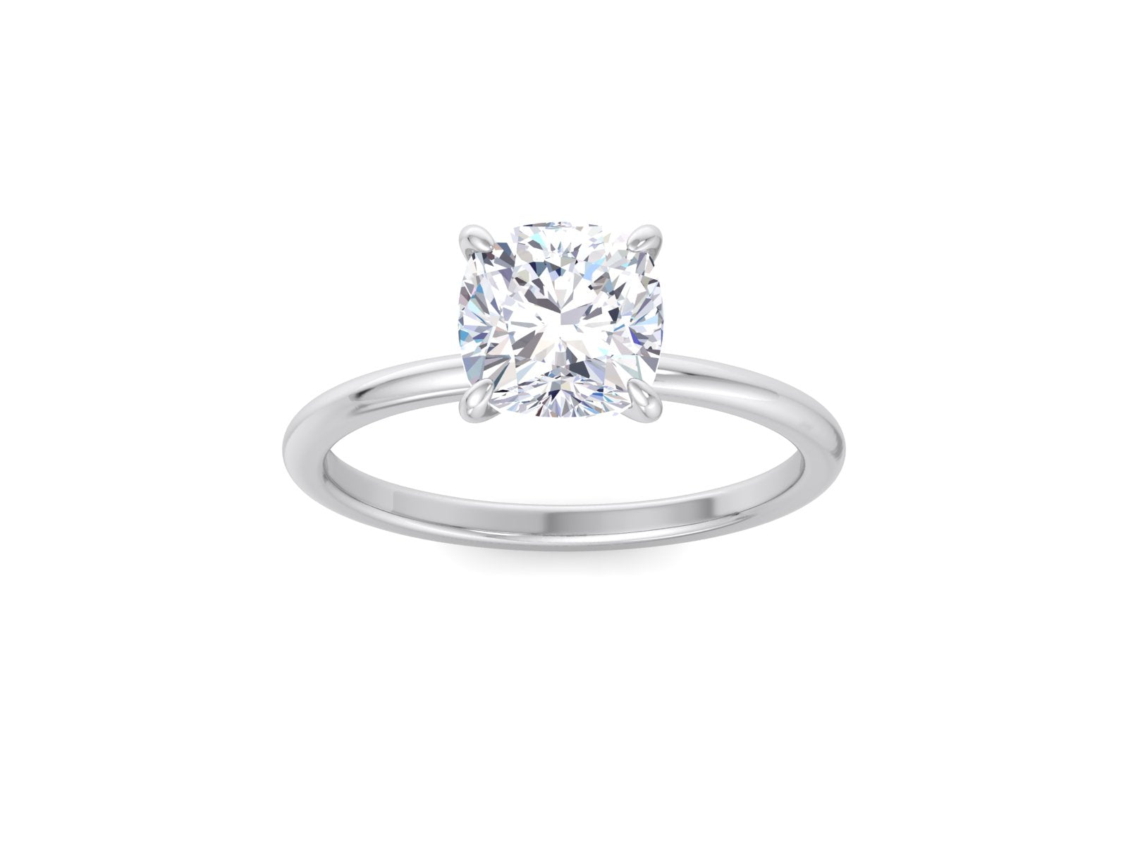 2.5 CT Cushion Cut Solitaire Lab Grown Diamond Engagement Ring