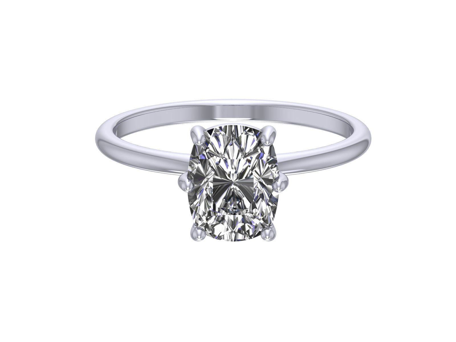 2.55ct Forever One Cushion Cut Engagement Ring
