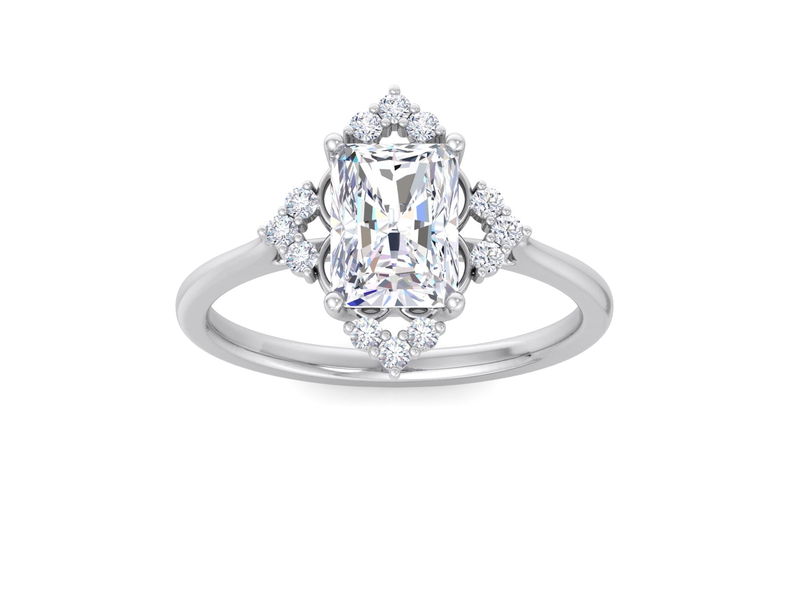 2.0 CT Certified Radiant Cut Eco Friendly Diamond Halo Ring Lab Grown Engagement Ring