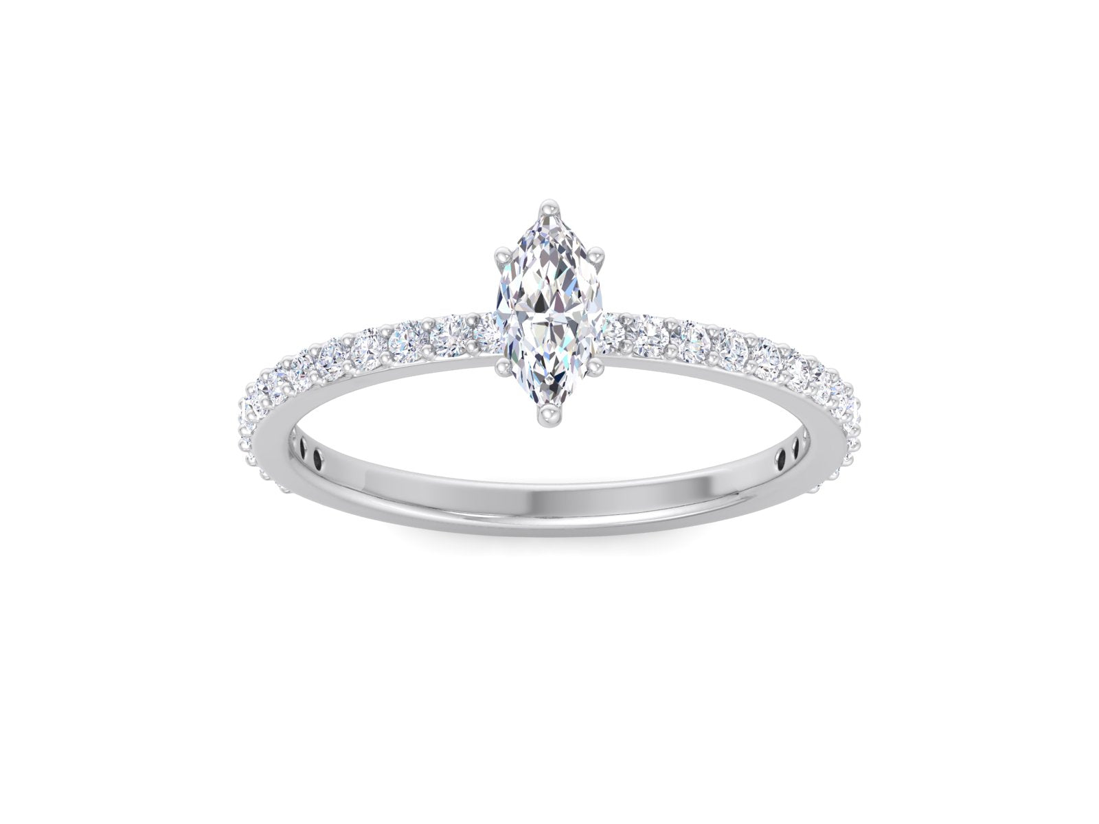 Marquise Cut Conflict Free Lab Diamond Halo Ring, Lab Grown Diamond Wedding Ring