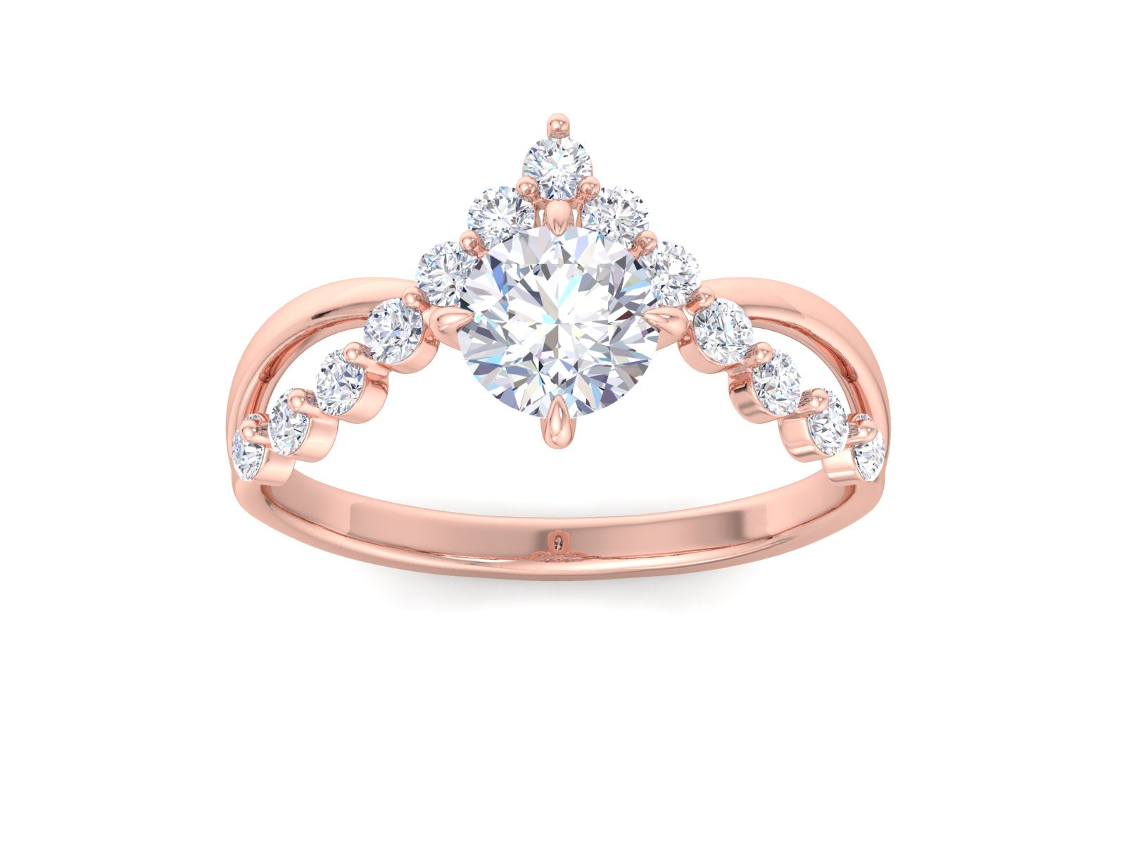 1CT Round Cut Moissanite Wedding Bridal Ring