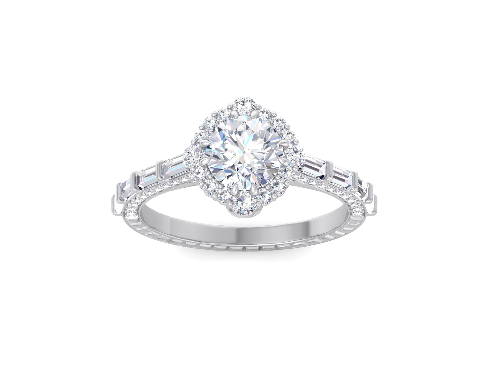 Rose Gold 6.5 MM Round Cut Moissanite Engagement Diamond Ring, Anniversary Ring