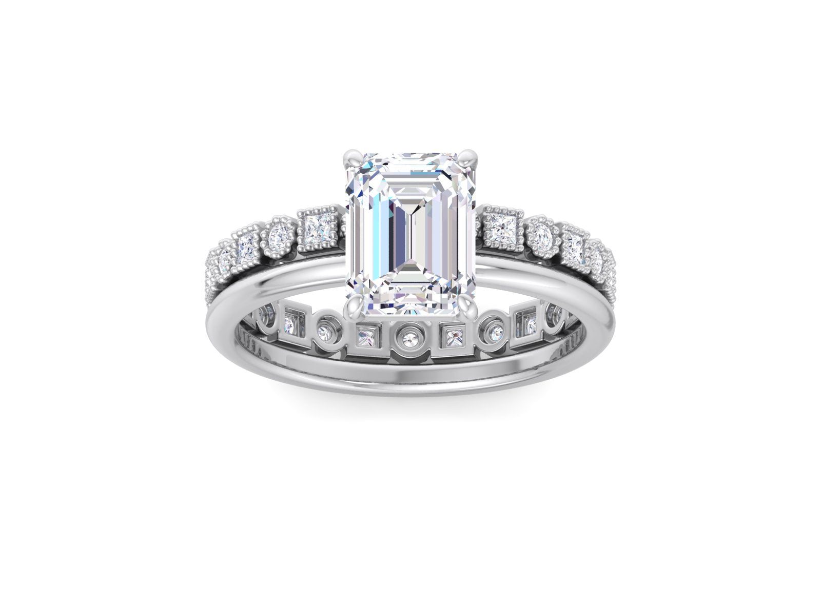 2.17 Carat IGI Certified E/VVS2 Lab Grown Emerald Cut Diamond Engagement Ring
