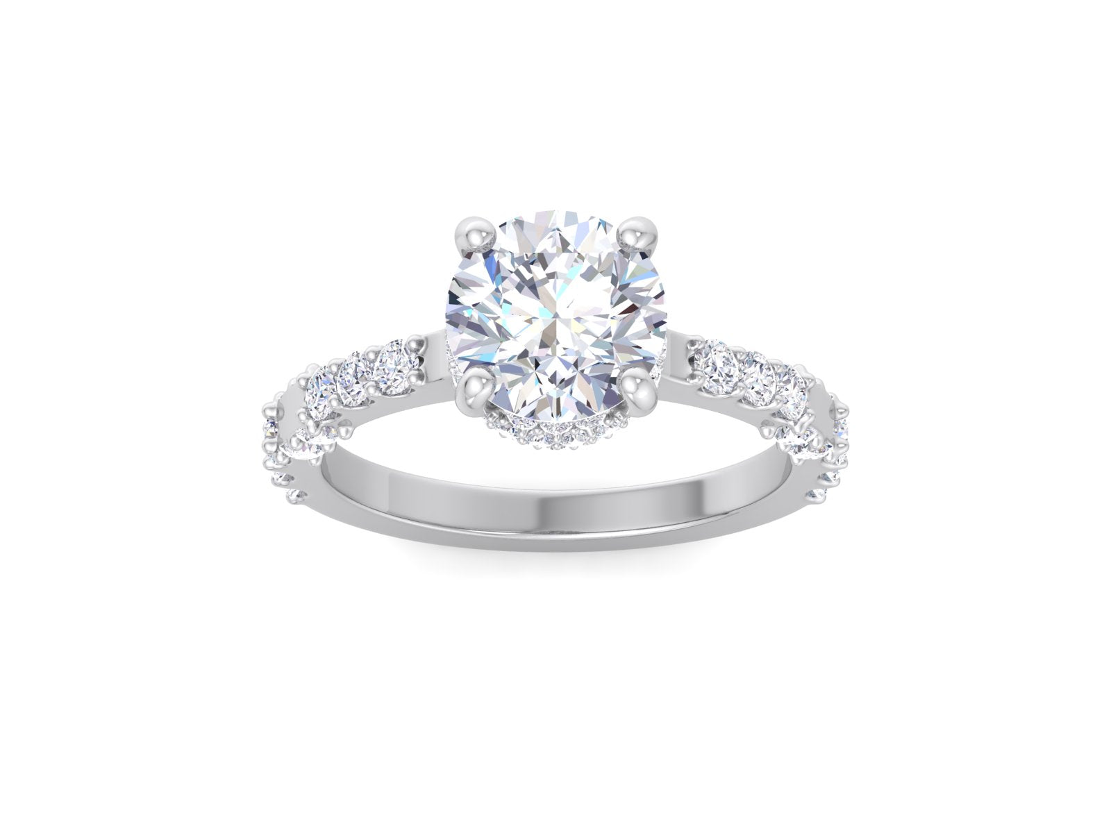 IGI Certified 1.00 CT Round Cut Lab Grown Diamond Engagement Ring