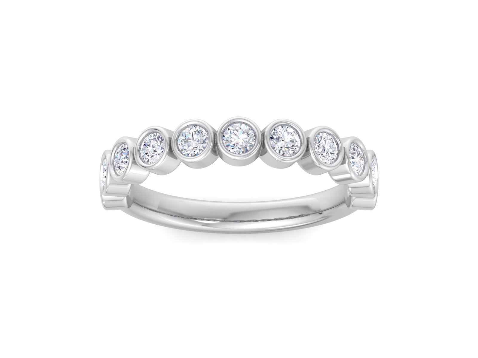 0.76(2.5 mm)CT Lab Grown Diamond Wedding Band Round Cut Ring, Classic Eternity Wedding Band