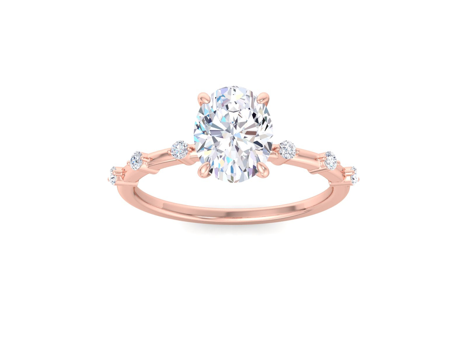 IGI CERTIFIED 2.00 Ct Oval Cut Lab Diamond Engagement Ring