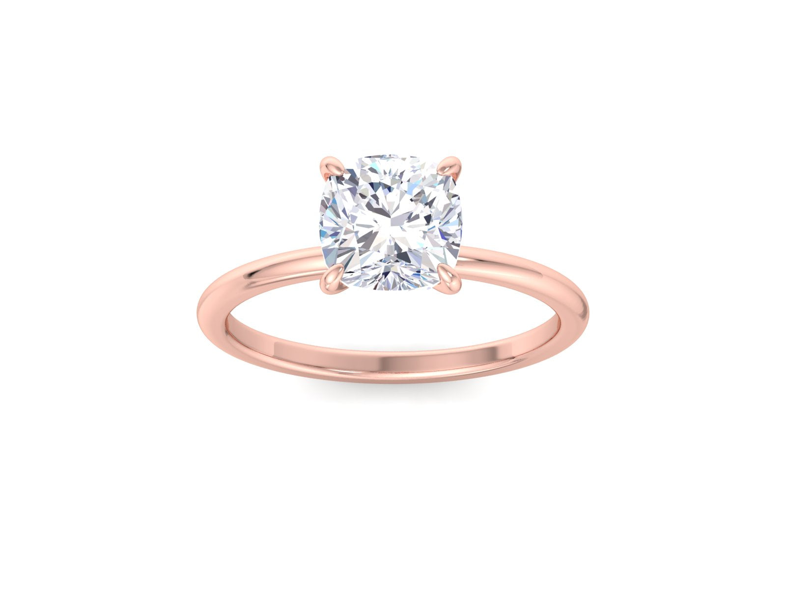 2.5 CT Cushion Cut Solitaire Lab Grown Diamond Engagement Ring