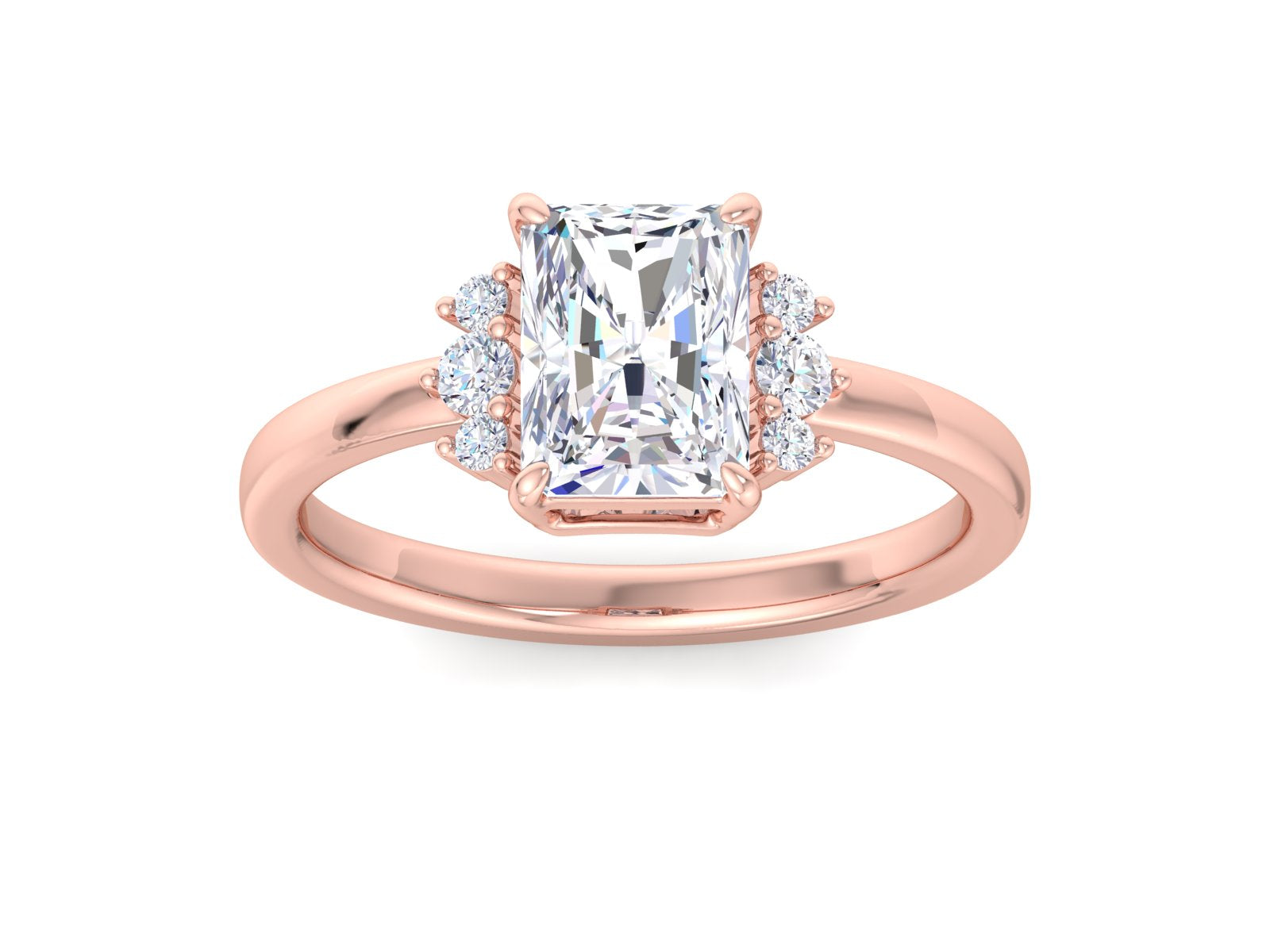 2.00CT Radiant Cut Lab Diamond Engagement Ring