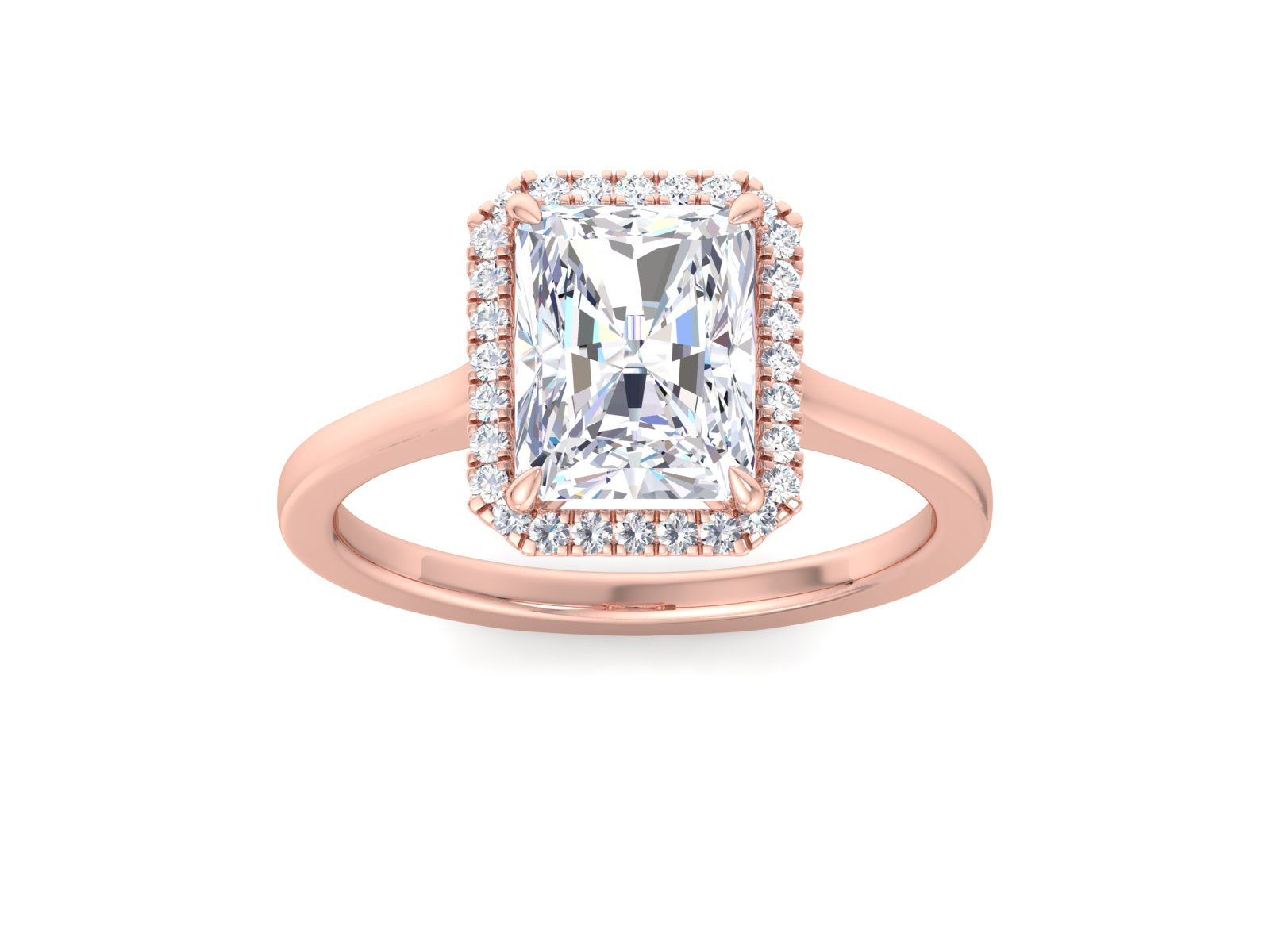2.60CT Radiant Cut Lab Grown Diamond Engagement Ring