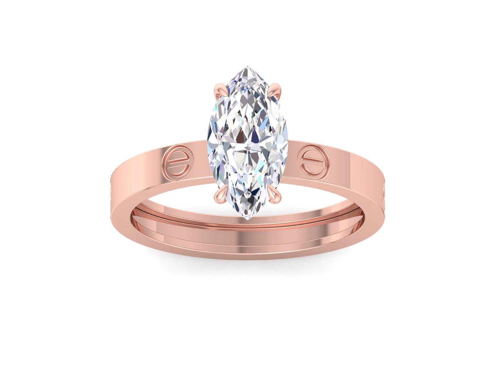 1.50 CT Marquise Moissanite Engagement Ring