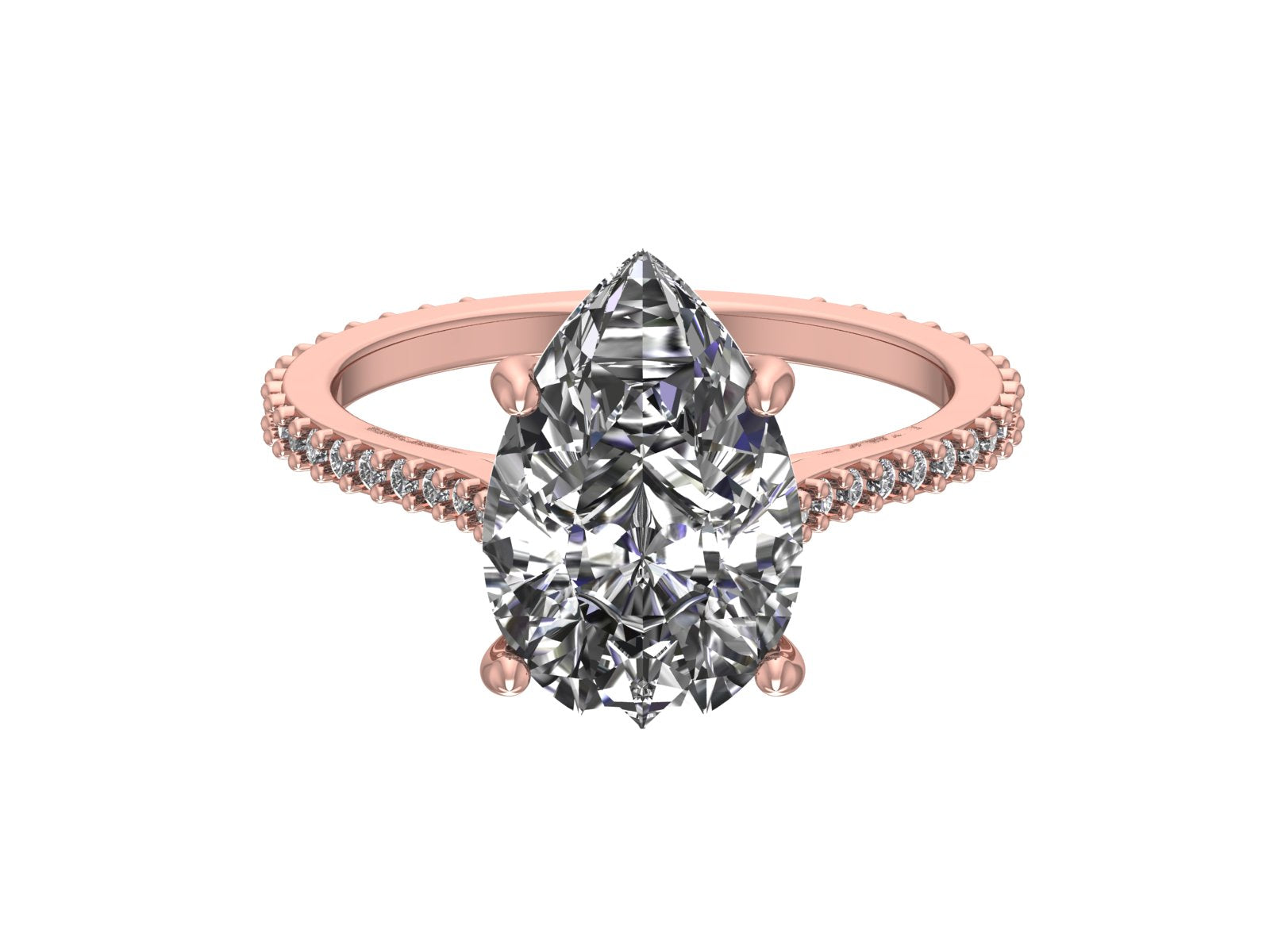 6 CT pear cut moissanite engagement ring