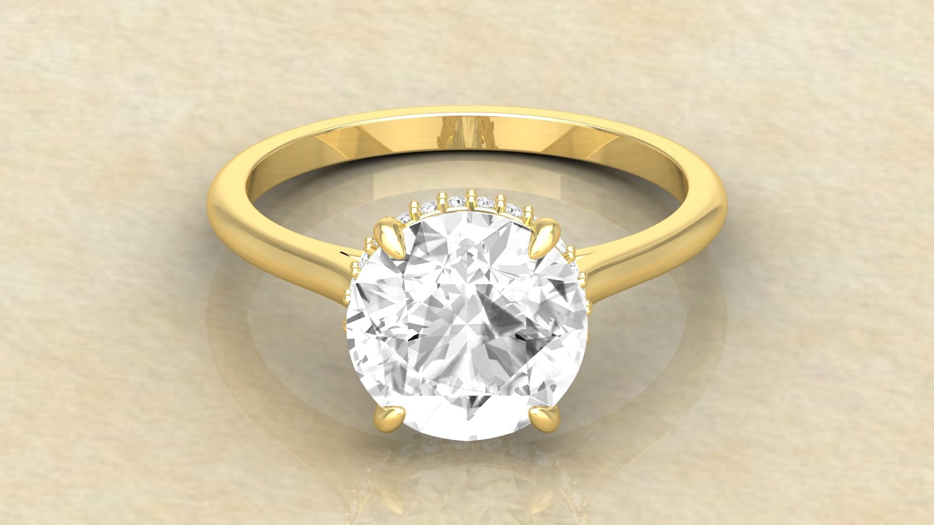 3.5CTW Round Moissanite Engagement Ring
