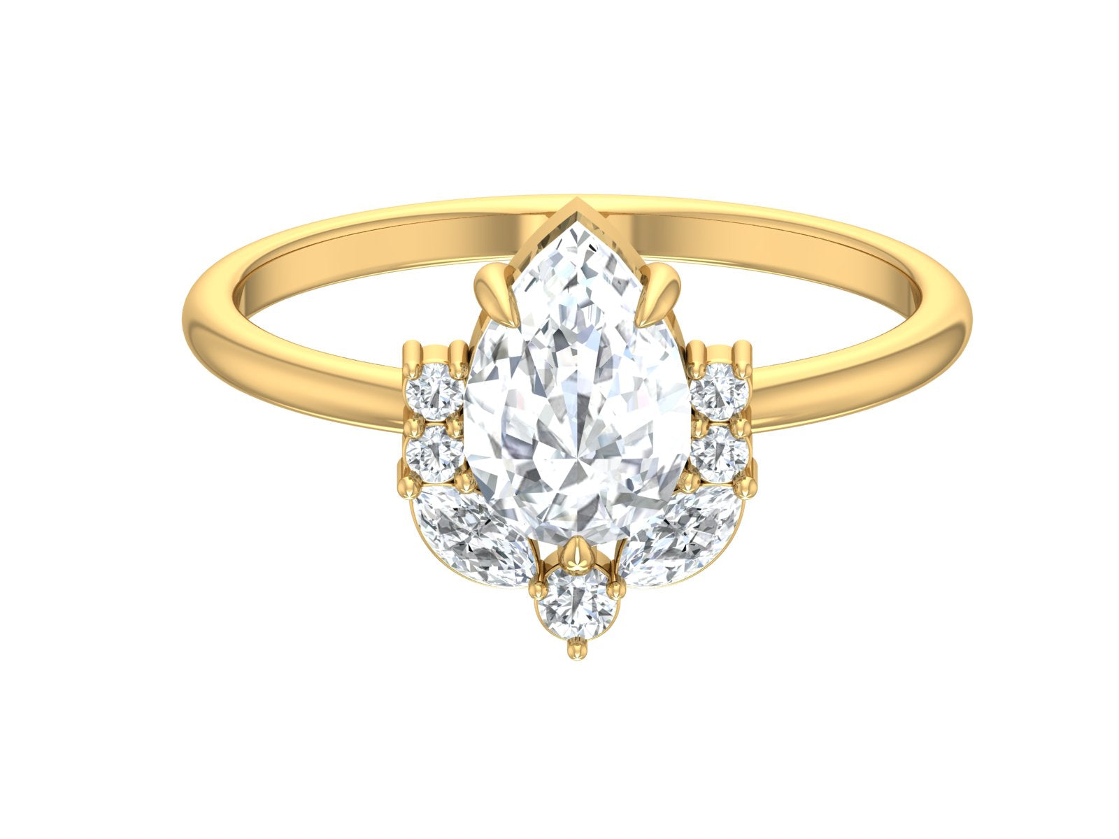 Pear shaped Lab Grown engagement ring