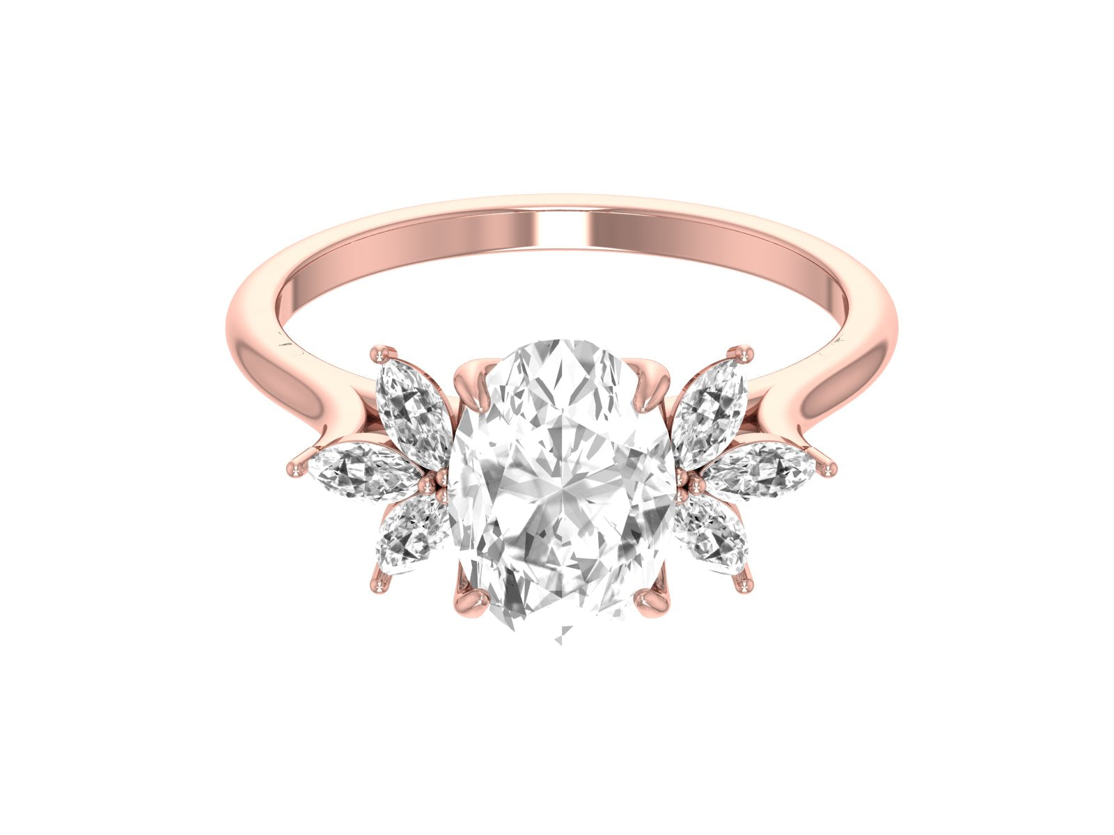 2.5ct Oval cut Rose gold Moissanite engagement ring